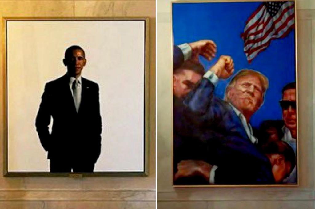 White House relocates Obama portrait to make way for painting depicting Trump assassination attempt