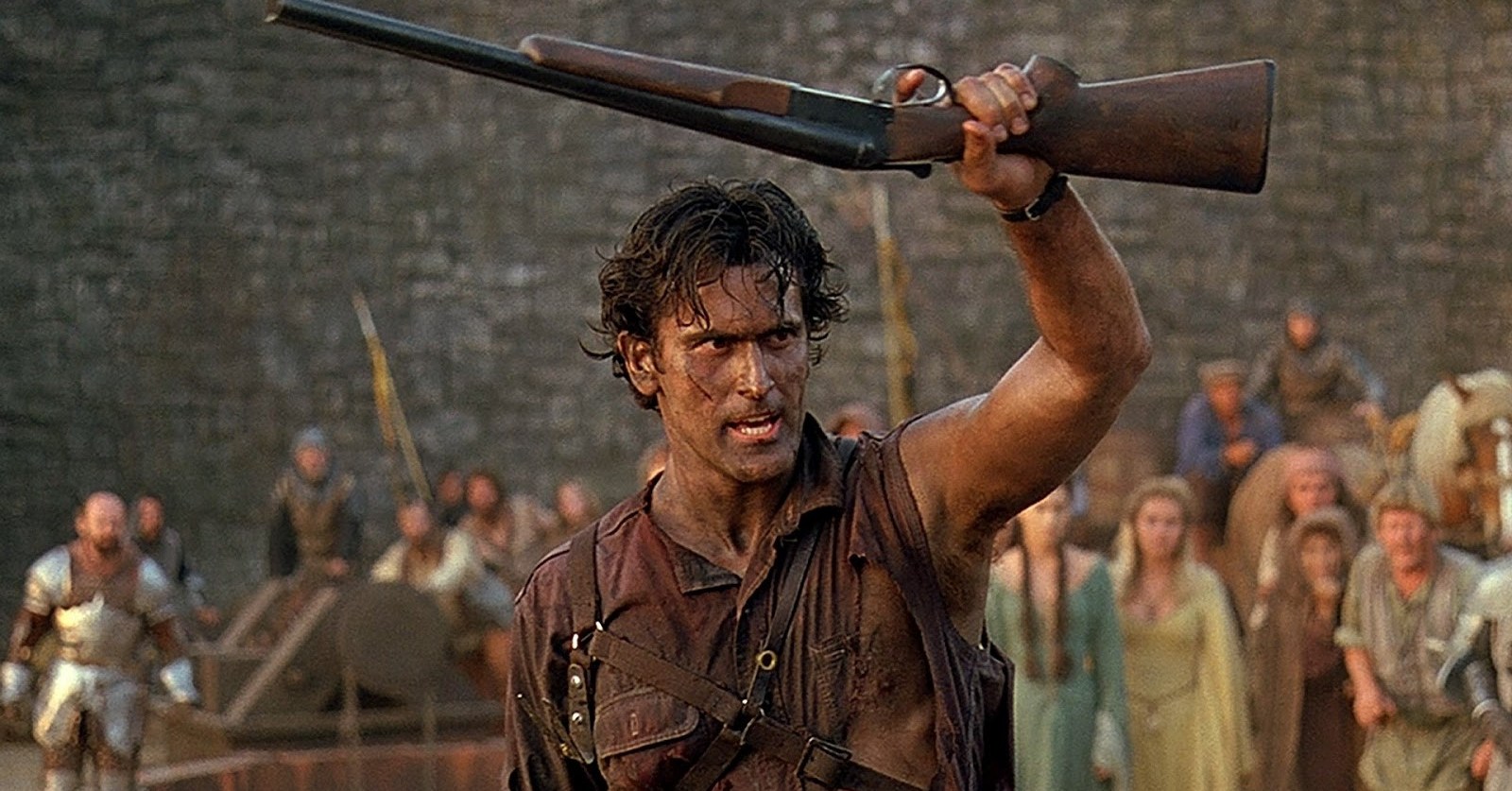 Ash holding his boomstick in Army of Darkness