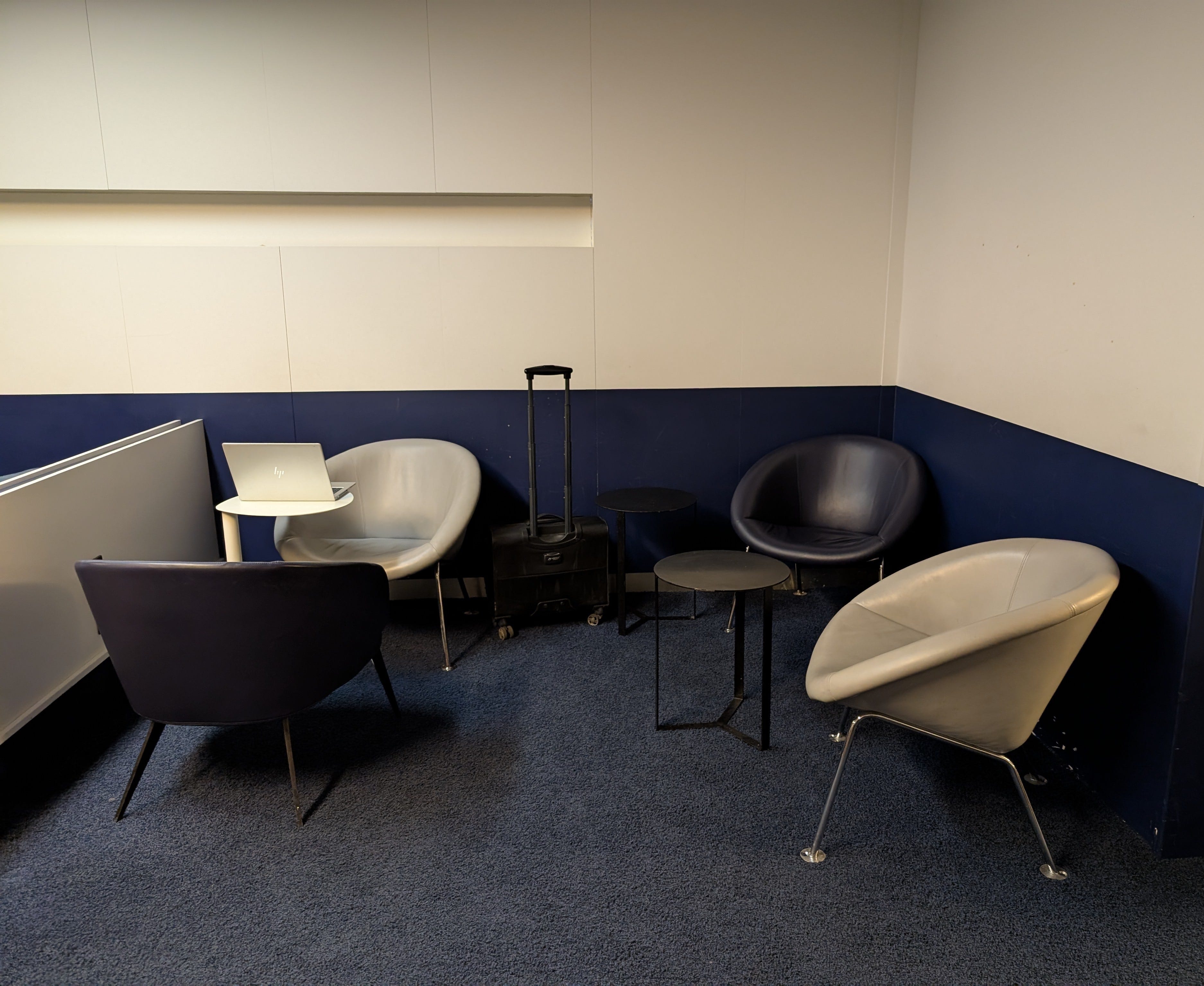Three seats in Air France lounge area