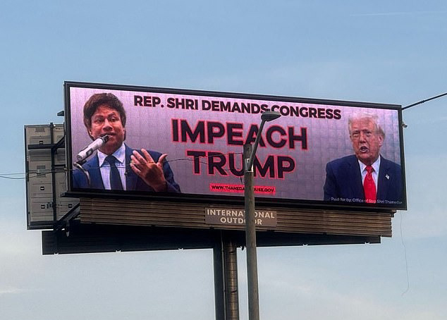 purchased billboards advertising his impeachment bid against Trump