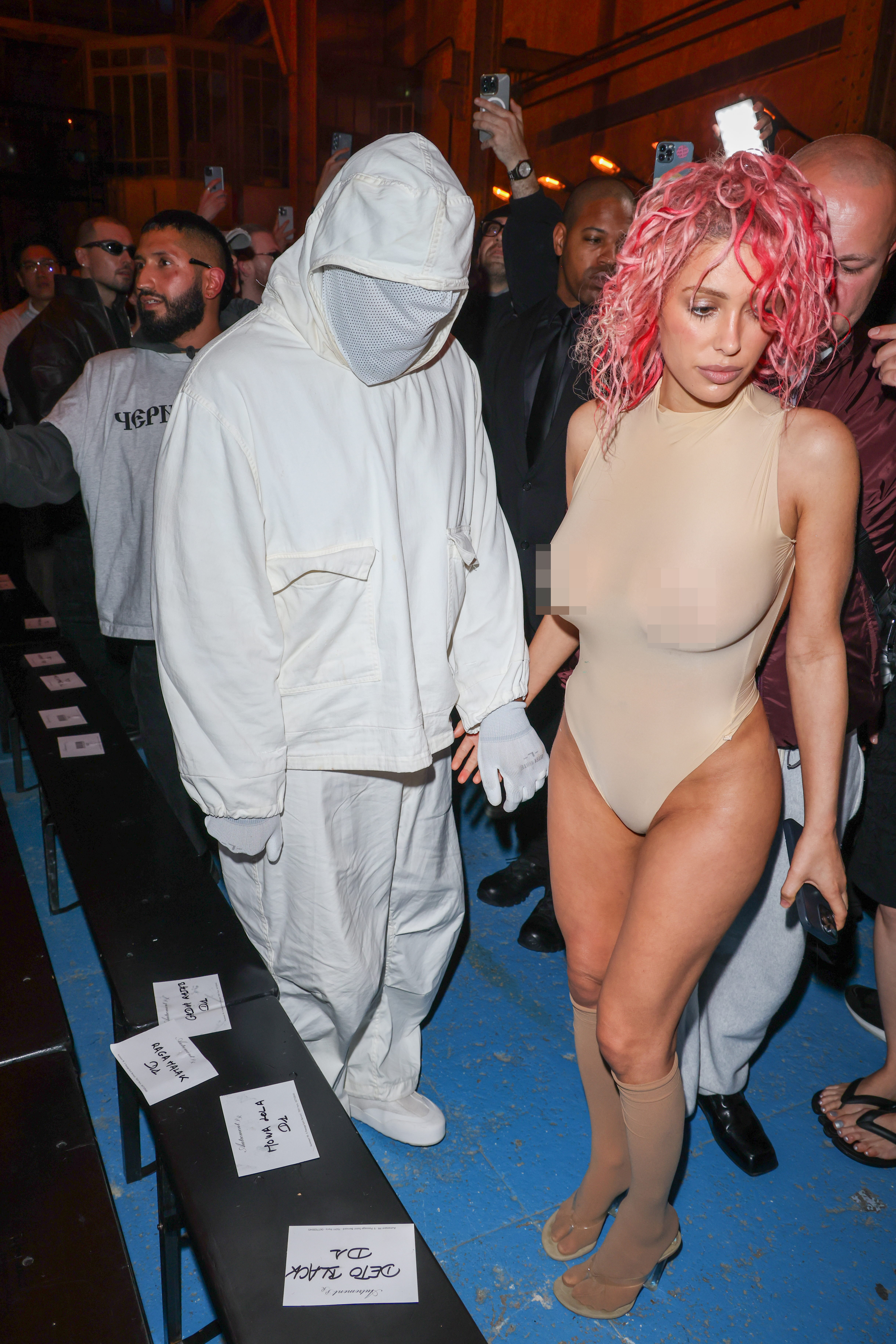 Kanye West and Bianca Censori in 2024