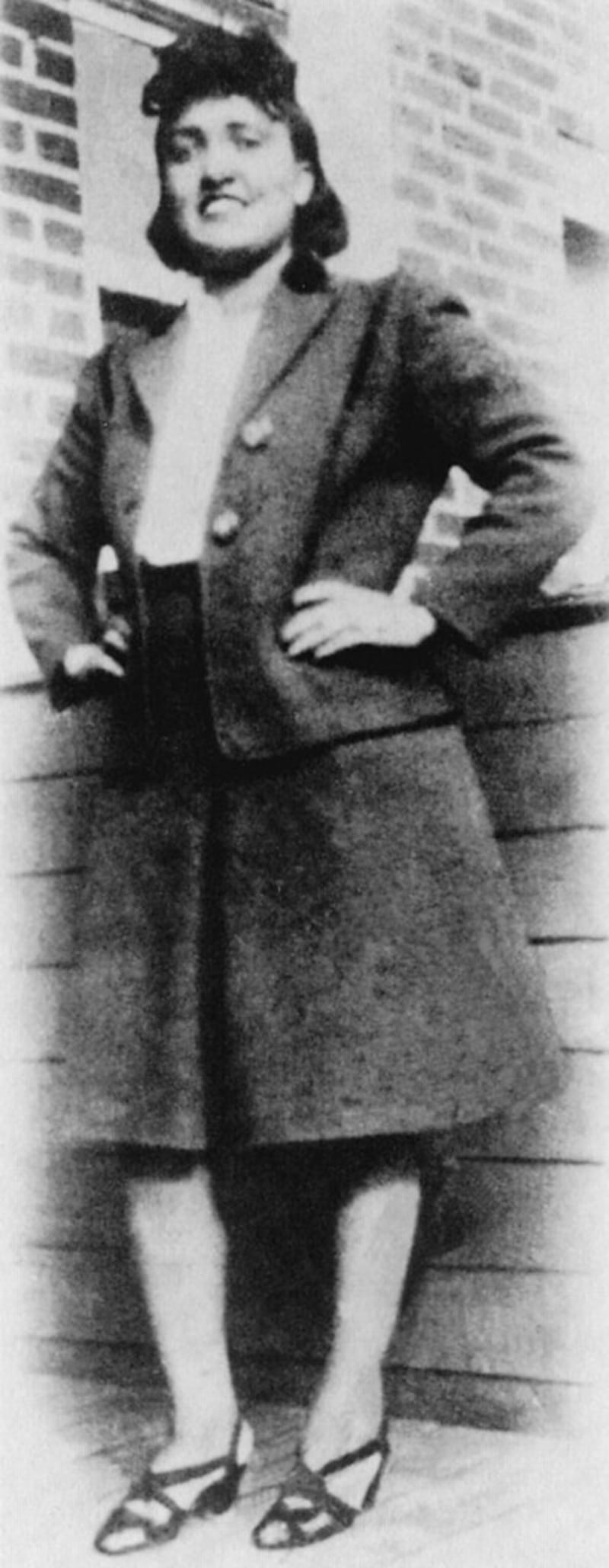 A black and white photo of Henrietta Lacks.