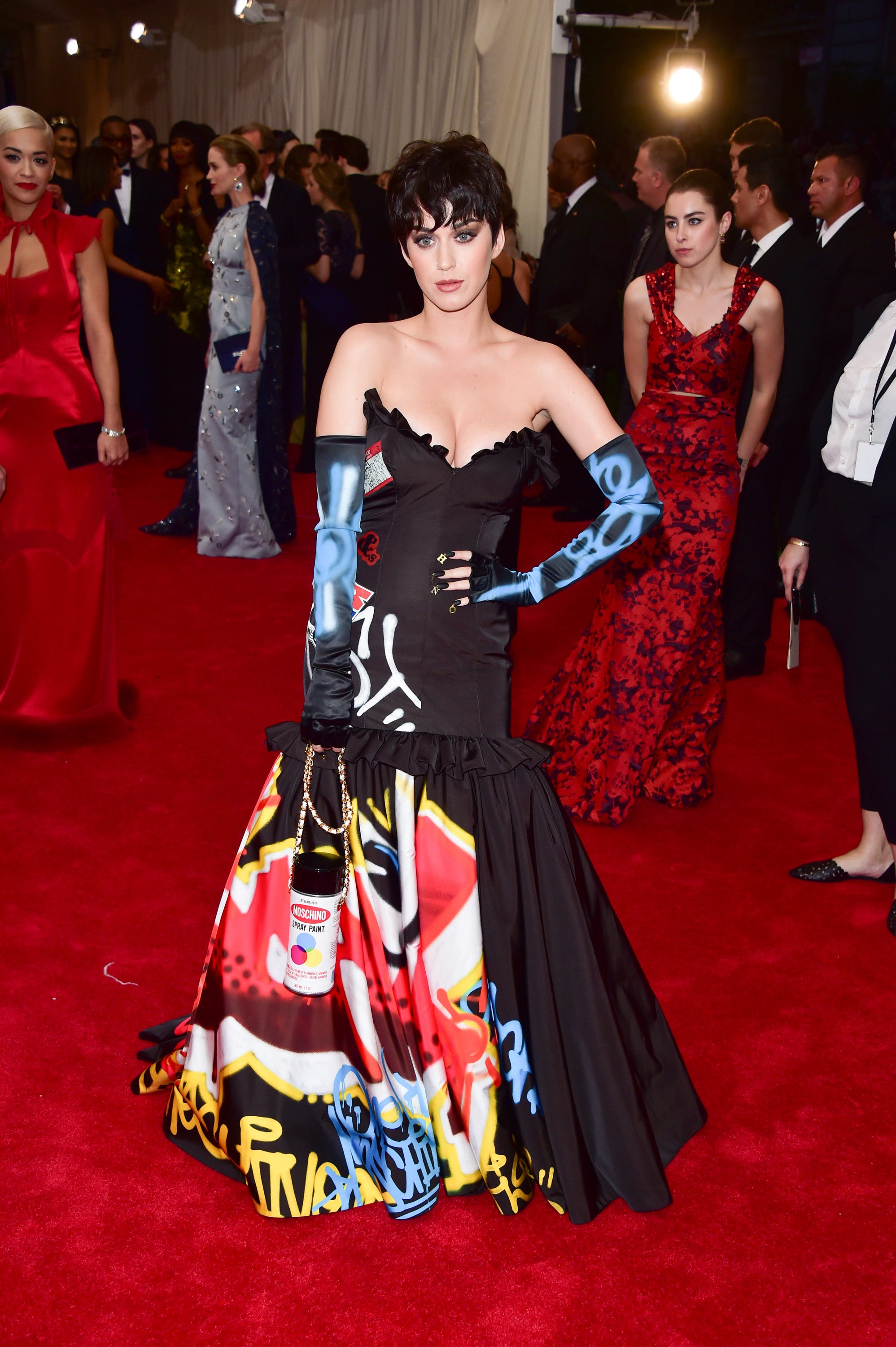 Katy Perry in a graphic-print gown at the 2015 Met Gala