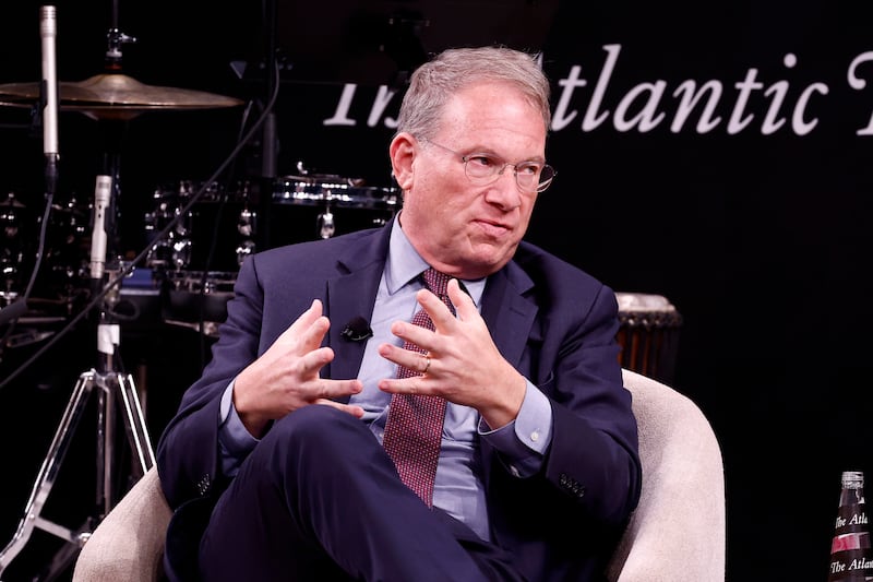 Jeffrey Goldberg speaks on stage after the "The Atlantic Presents: This Ghost of Slavery" panel for The Atlantic Festival 2024 on September 20, 2024 in Washington, DC.