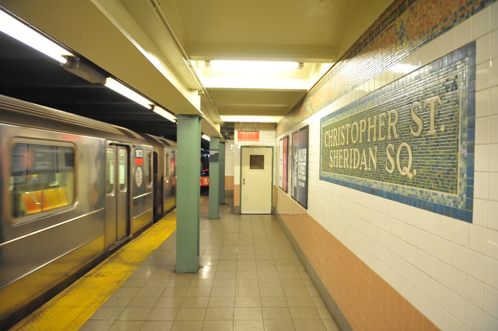 Number 1 train at Christopher Street station