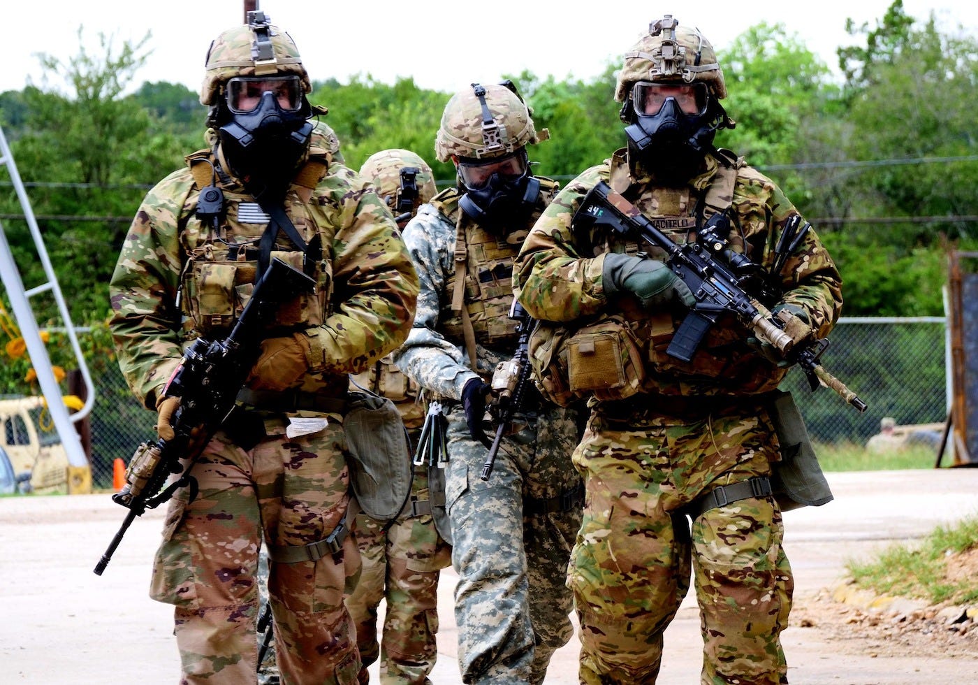 US Army soldiers underground gear