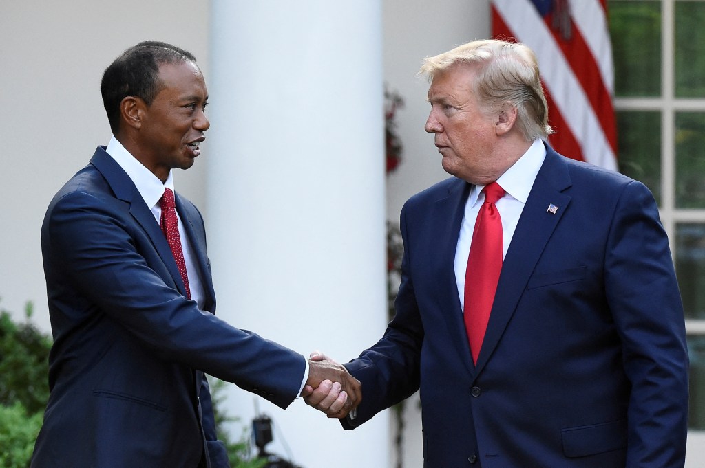 Donald Trump and Tiger Woods in 2019. 