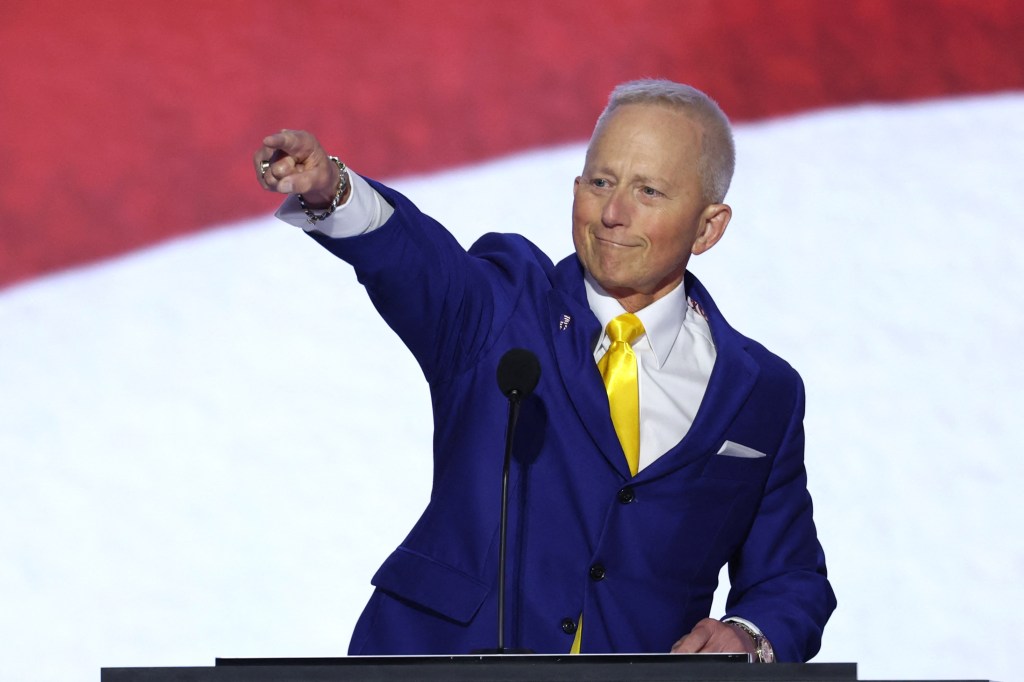 Representative Jeff Van Drew (R-NJ) speaks during Day 2 of the Republican National Convention (RNC), at the Fiserv Forum in Milwaukee, Wisconsin, U.S., July 16, 2024.