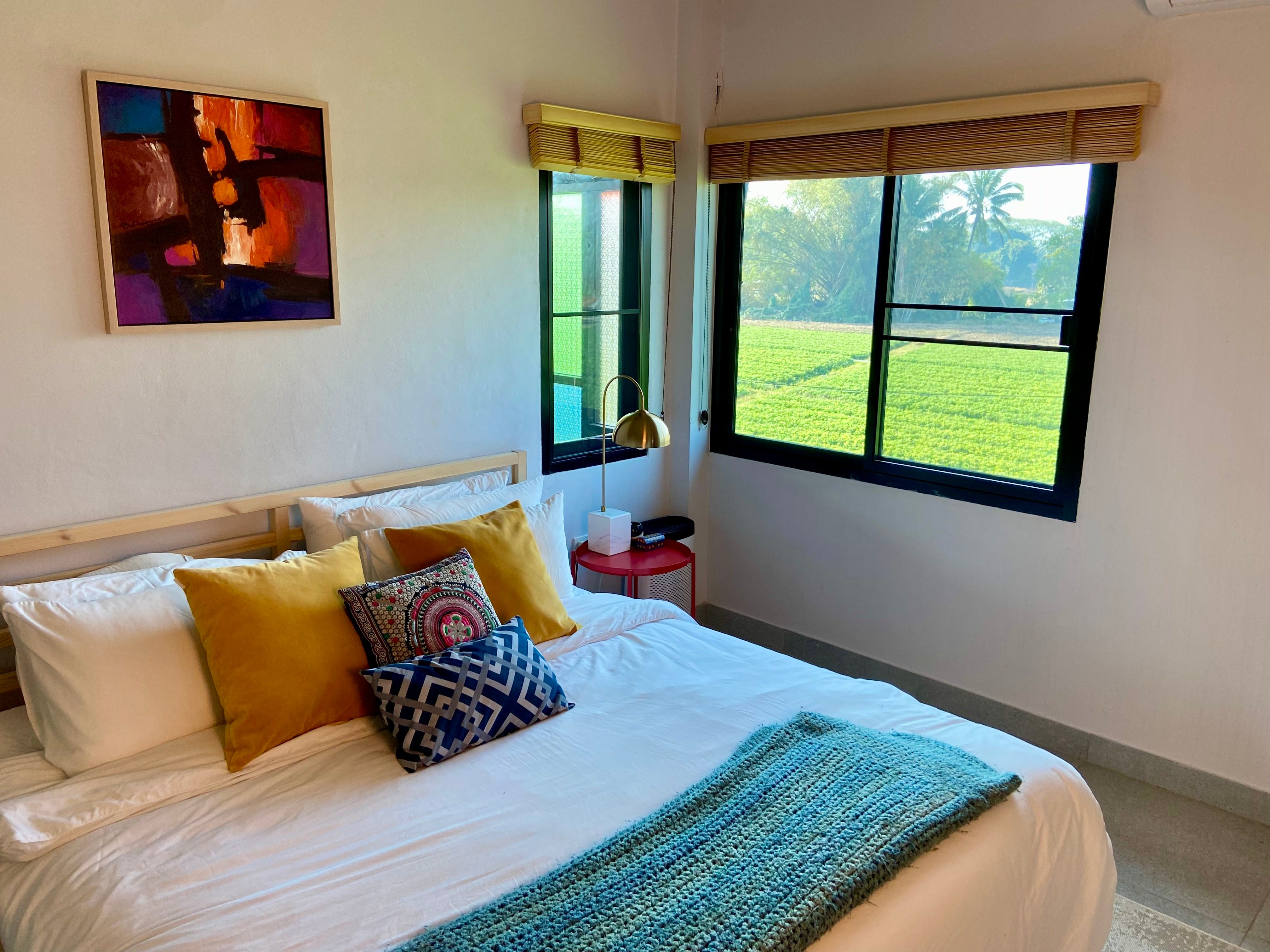 The bedroom.