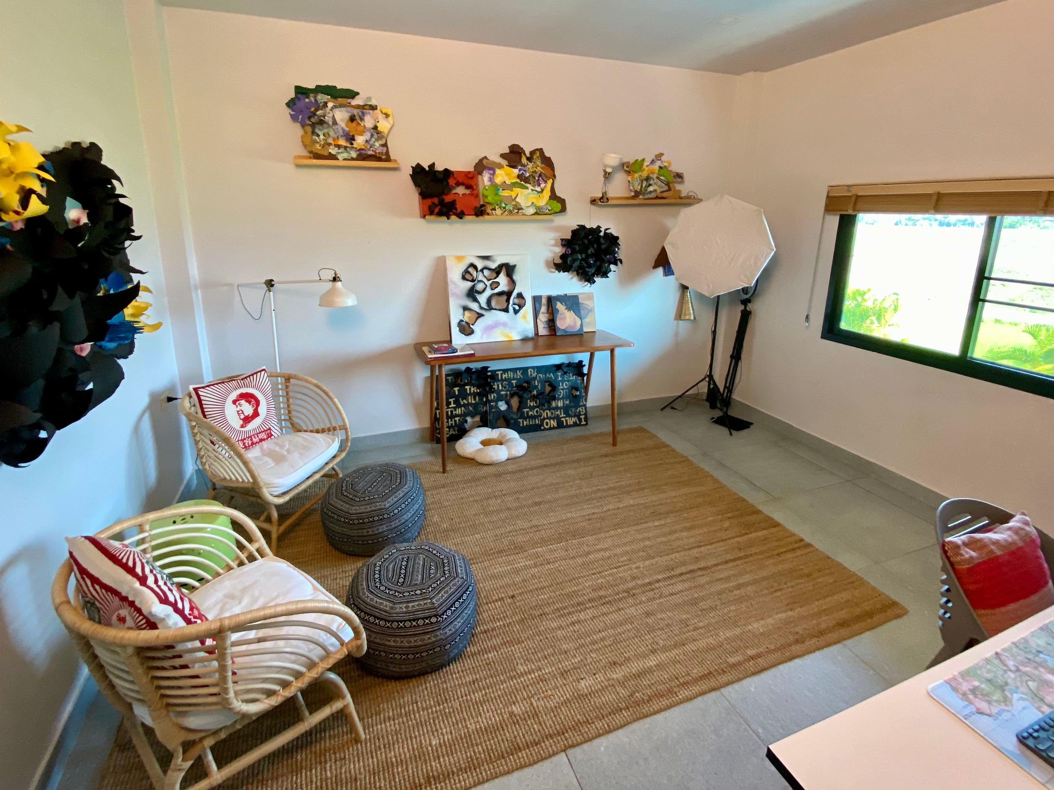 The couple's office and studio.