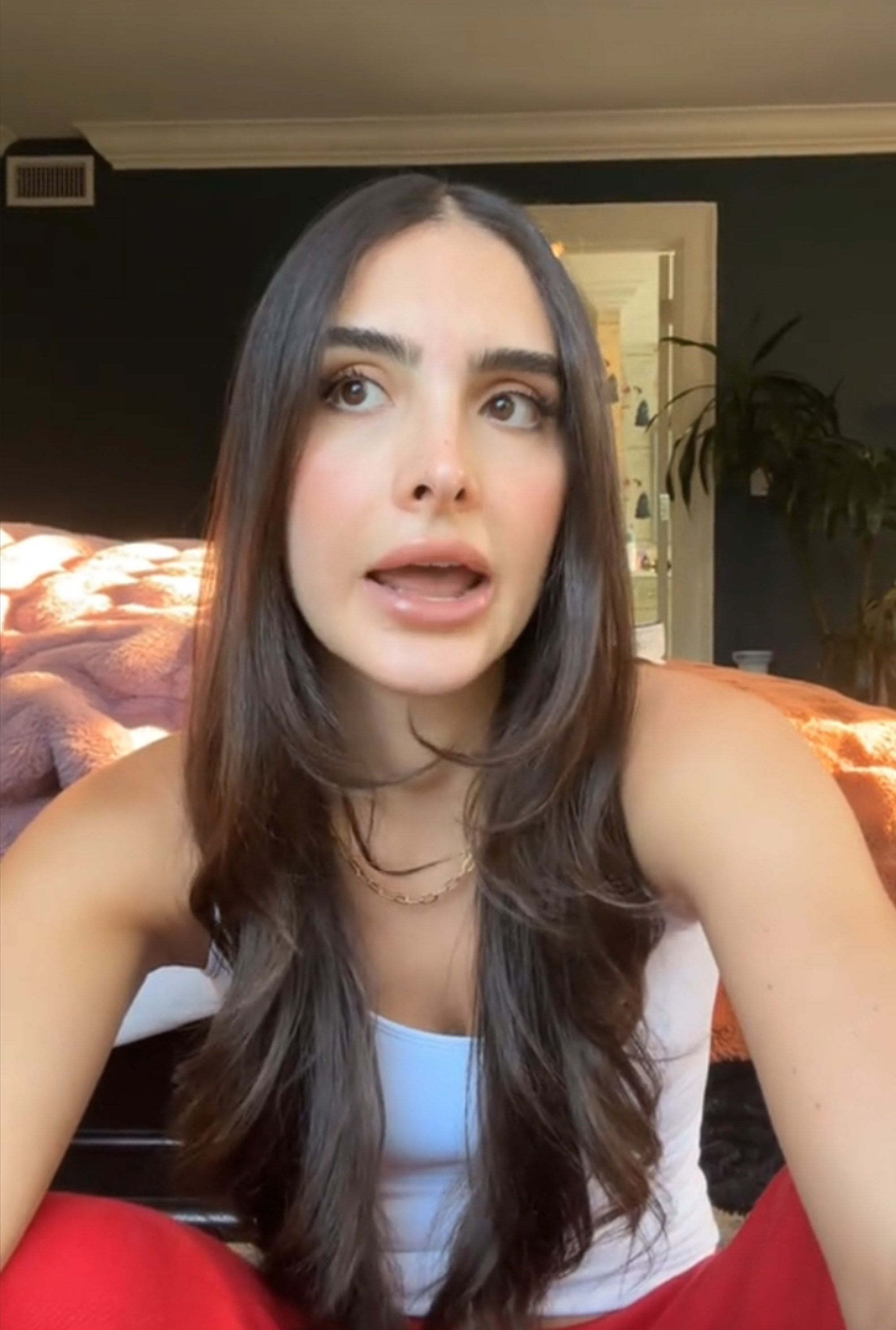 Sophia Umansky talks to the camera in a TikTok. 