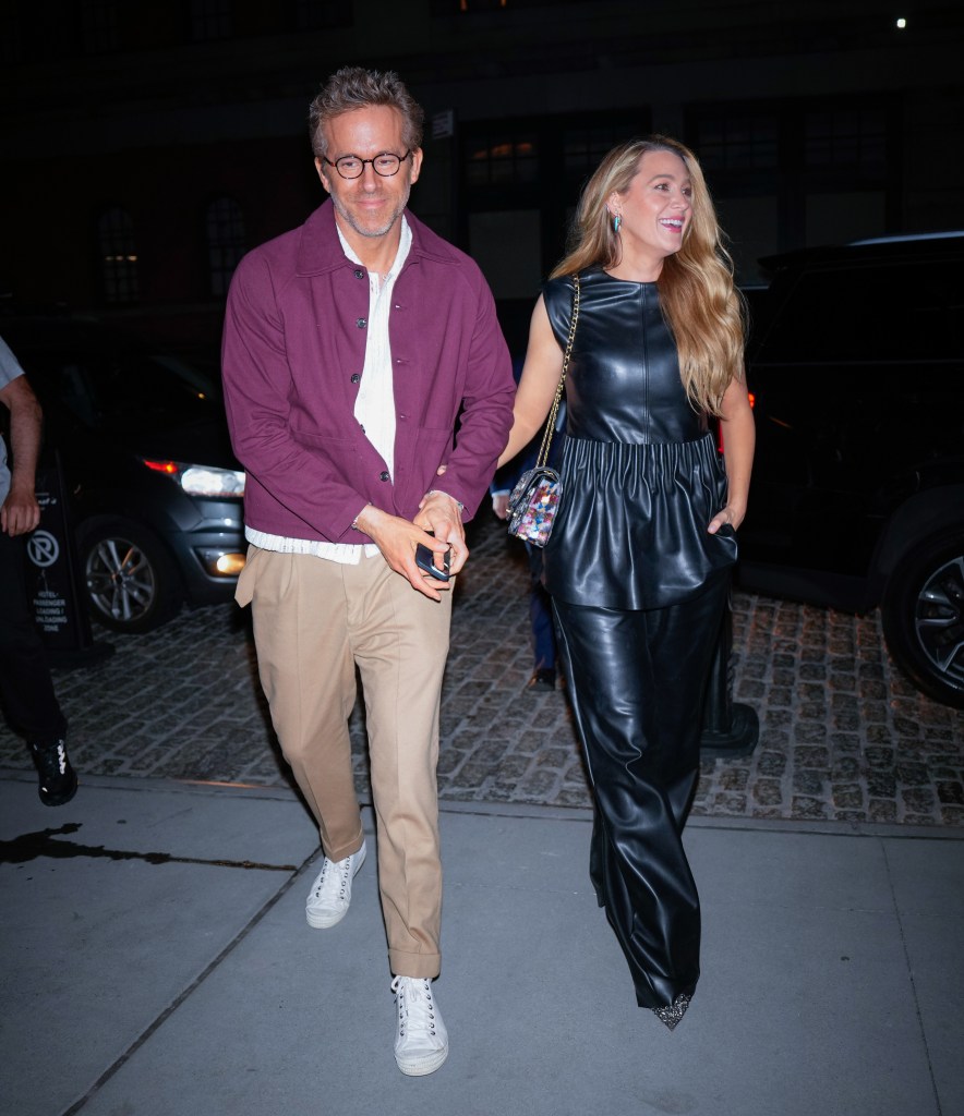 Ryan Reynolds and Blake Lively are seen on April 29, 2025 in New York City.
