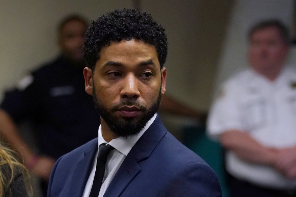 Jussie Smollett appears at the Leighton Criminal Court Building in Chicago, Illinois on March 14, 2019.