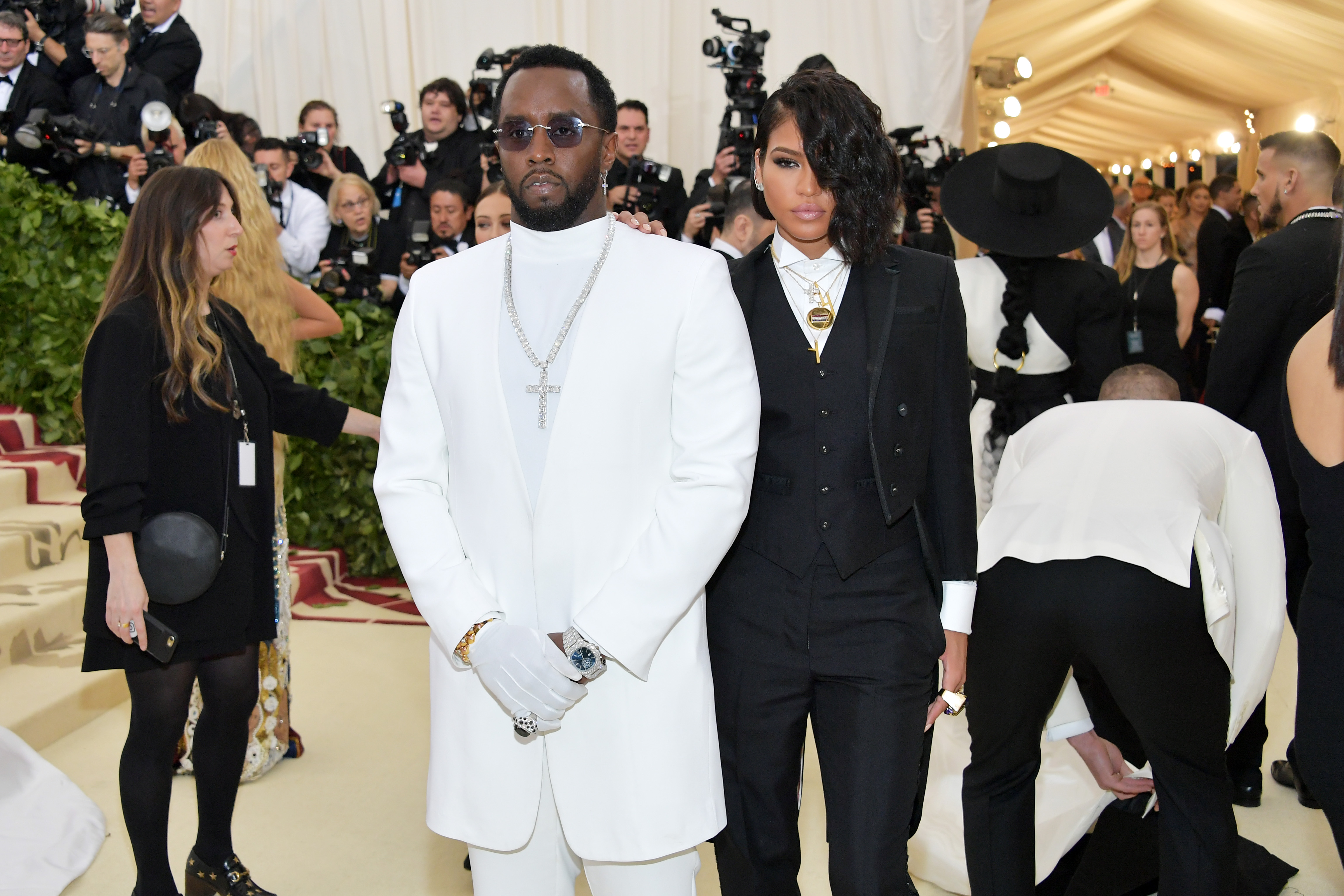 Cassie Ventura and Sean Combs at a formal event. 