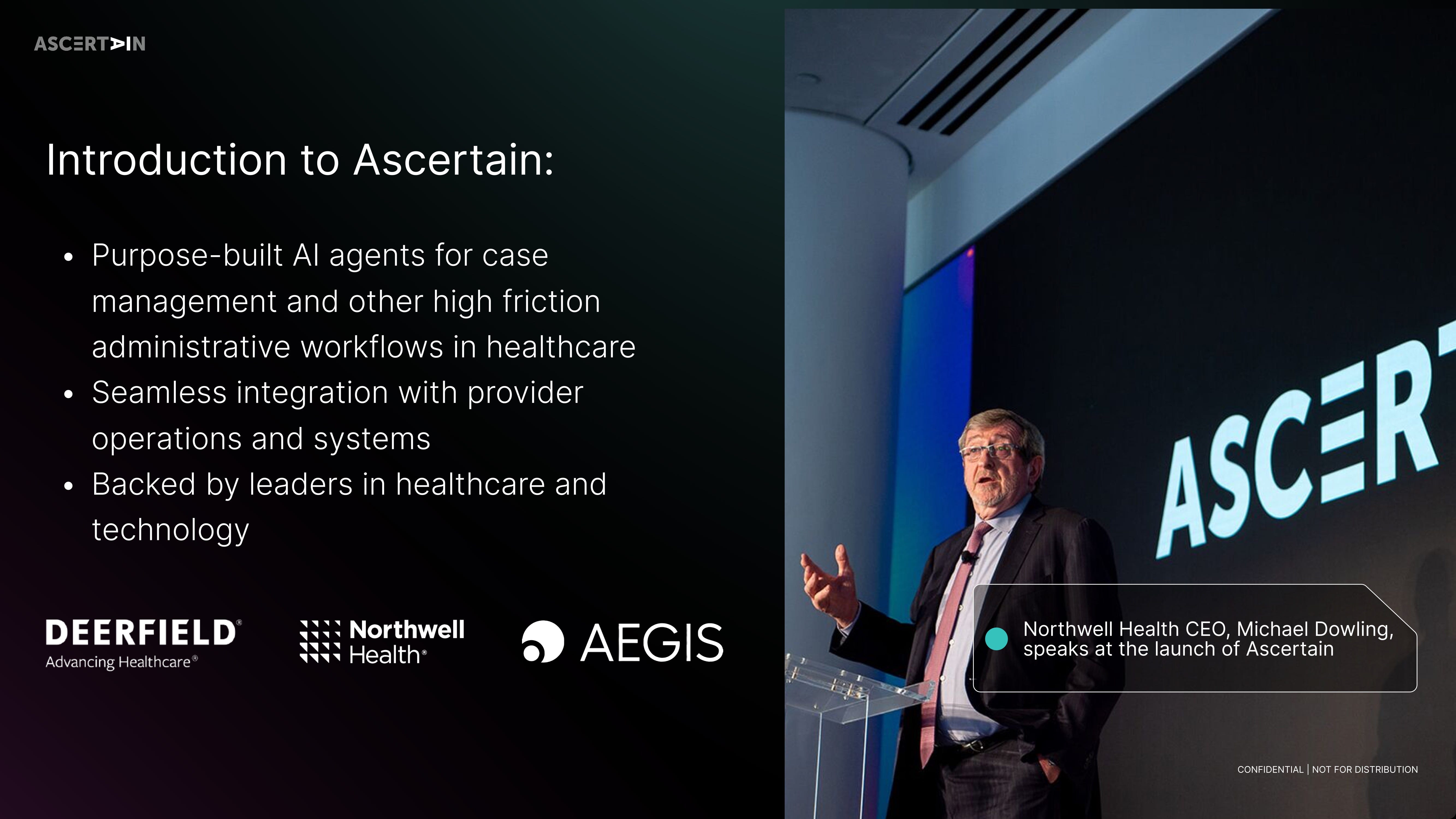 Ascertain pitch deck slide 2 — Introduction to Ascertain