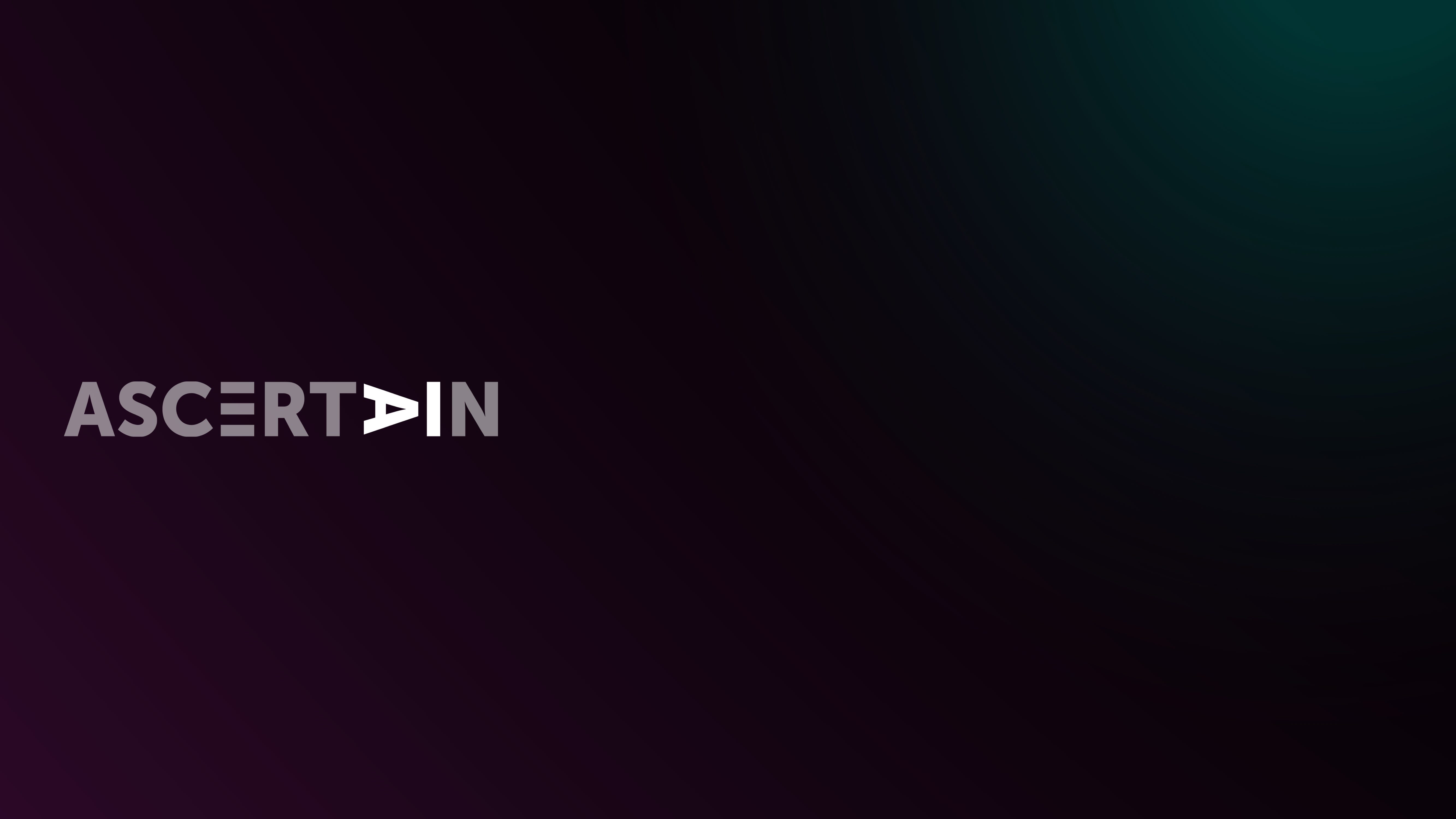 Ascertain pitch deck slide 1 — Logo