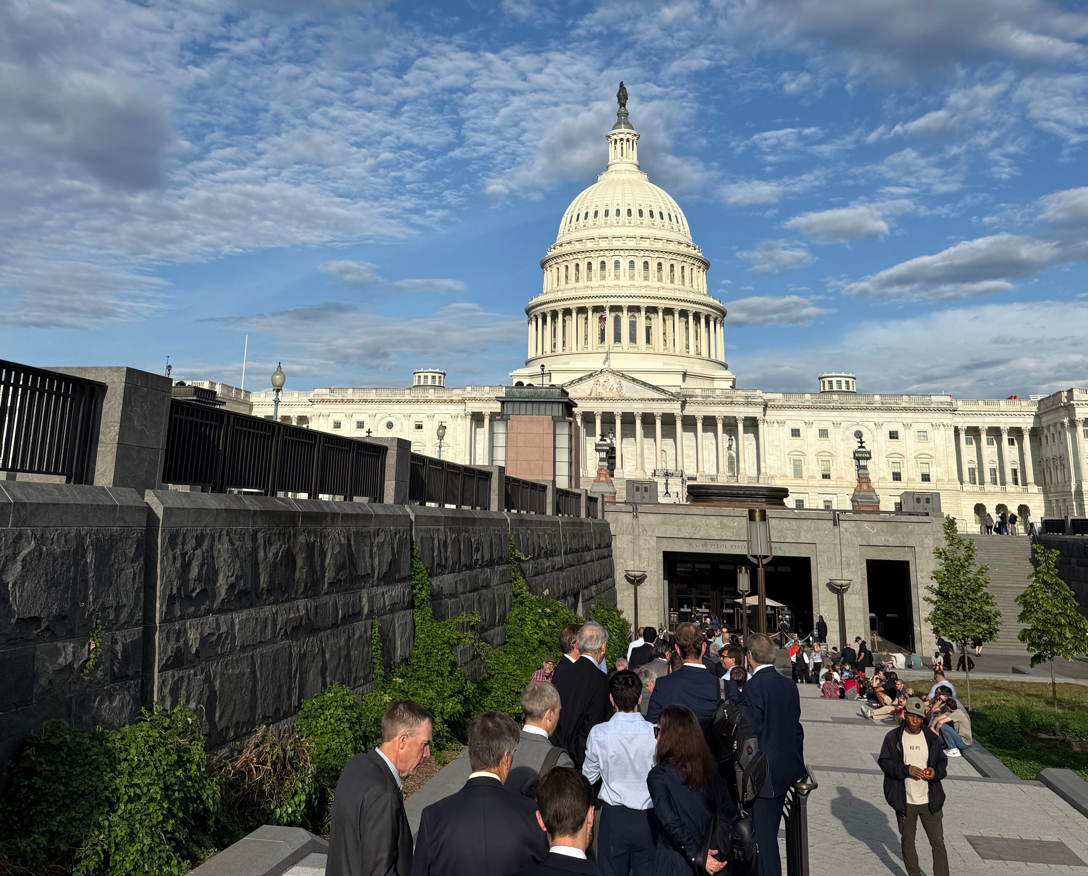 A line outside the US Capitol building for the Hill and Valley forum.