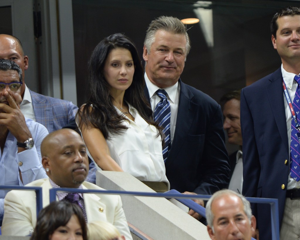 Alec Baldwin and Hilaria Baldwin at August 2015 US Open