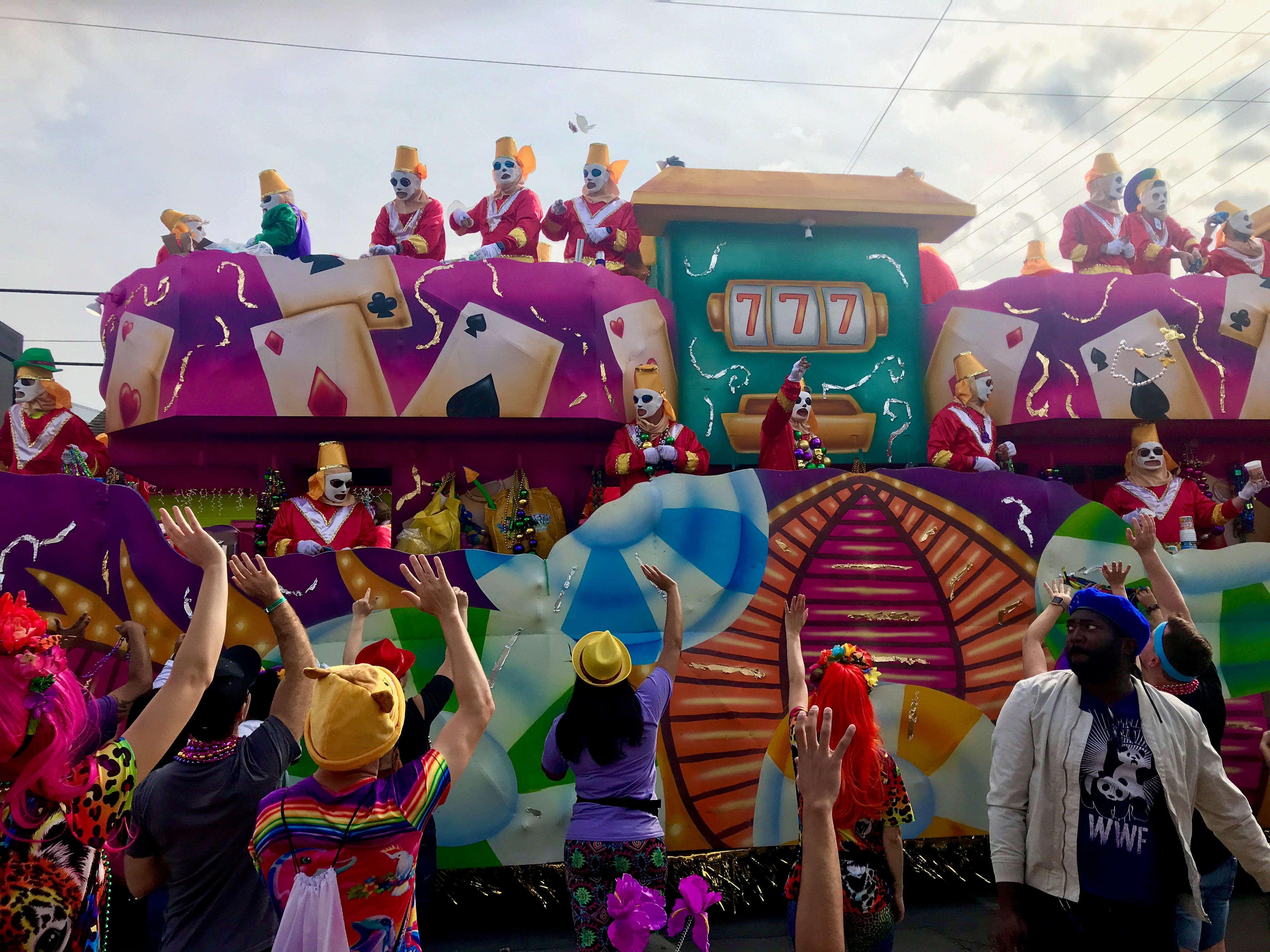 Mardi Gras float at a pa