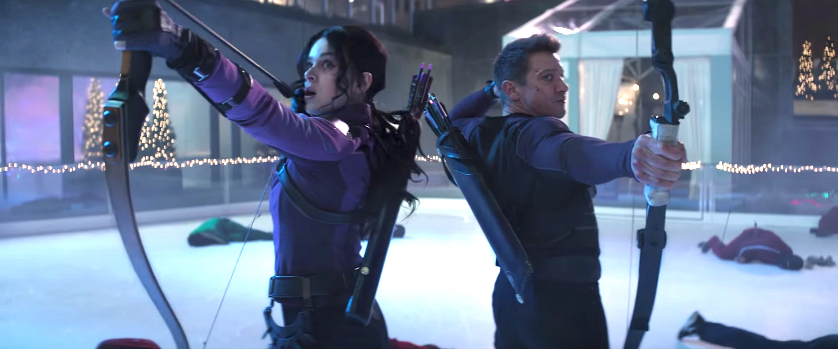 Hailee Steinfeld and Jeremy Renner in "Hawkeye."