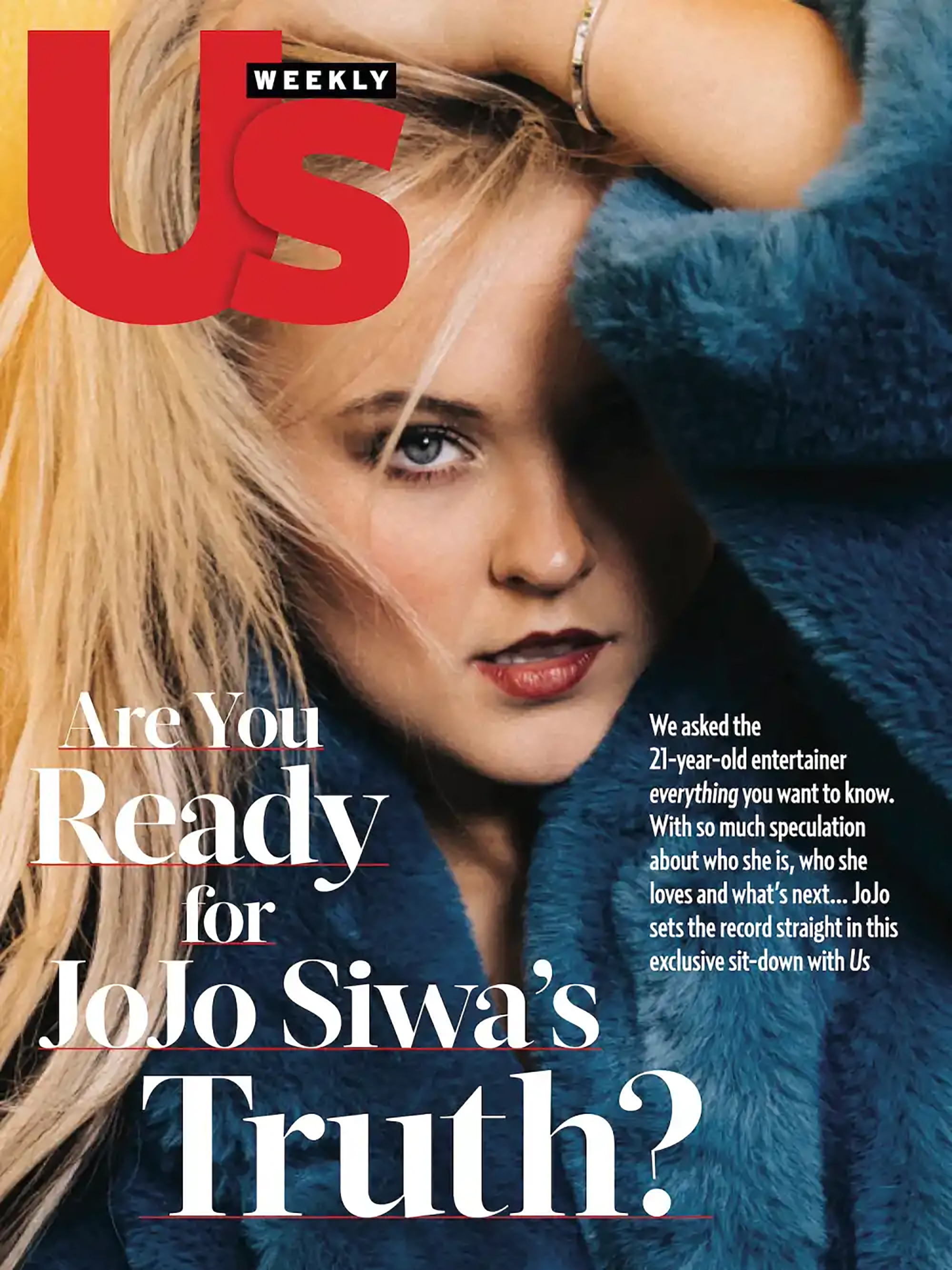 JoJo Siwa appears on a digital cover for Us Weekly. 