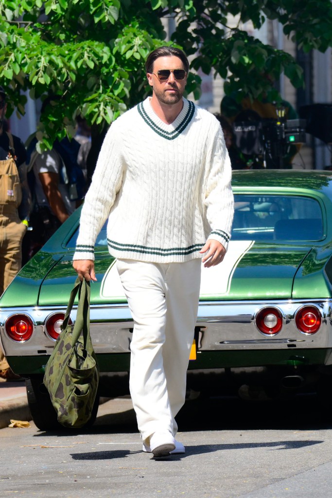 Travis Kelce doing a photo shoot in Manhattan May 1. 
