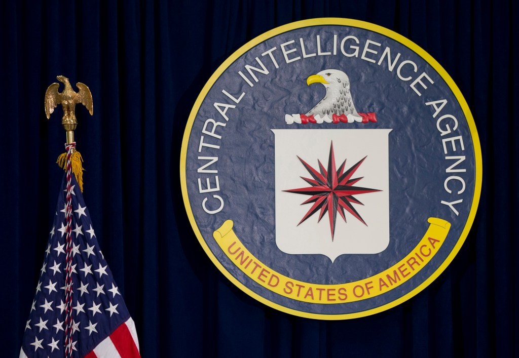 The seal of the CIA is displayed on a wall at the agency's headquarters in Langley, Va. on April 13, 2016.  