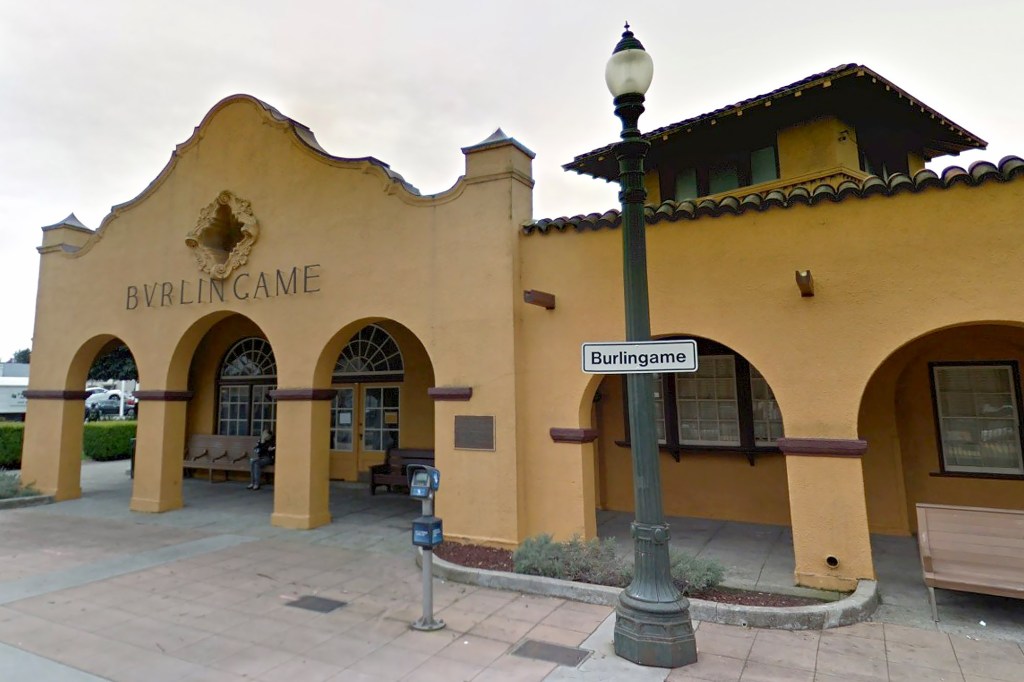 The Burlingame train station in Burlingame, California where a former Caltrain worker built an apartment using public funds.