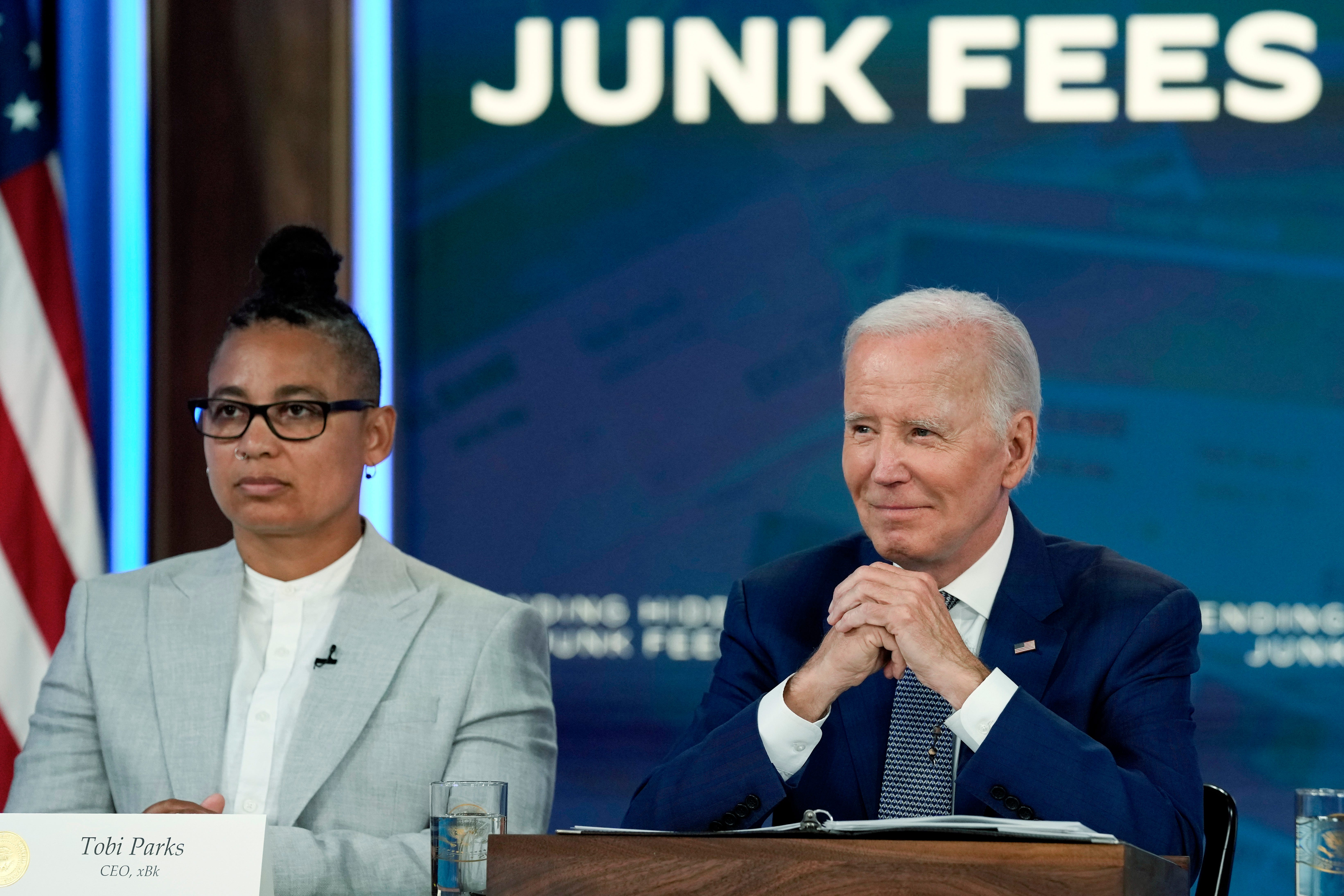 Joe Biden at an event on "junk fees."