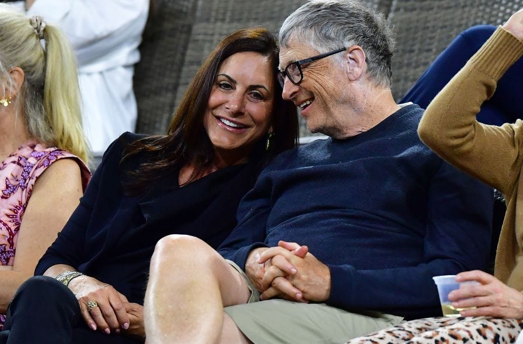 Paula Hurd and Bill Gates at the Indian Wells tennis tournament.