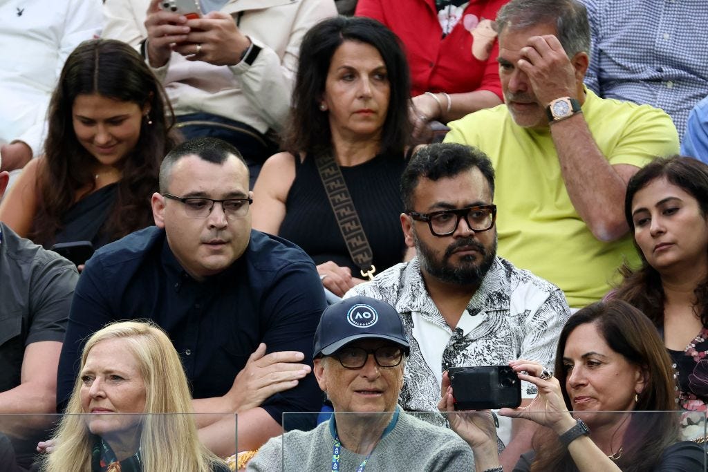 Bill Gates and Paula Hurd at the Australian Open.