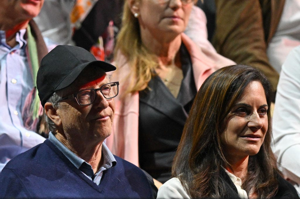 Bill Gates and Paula Hurd at the 2022 Laver Cup.