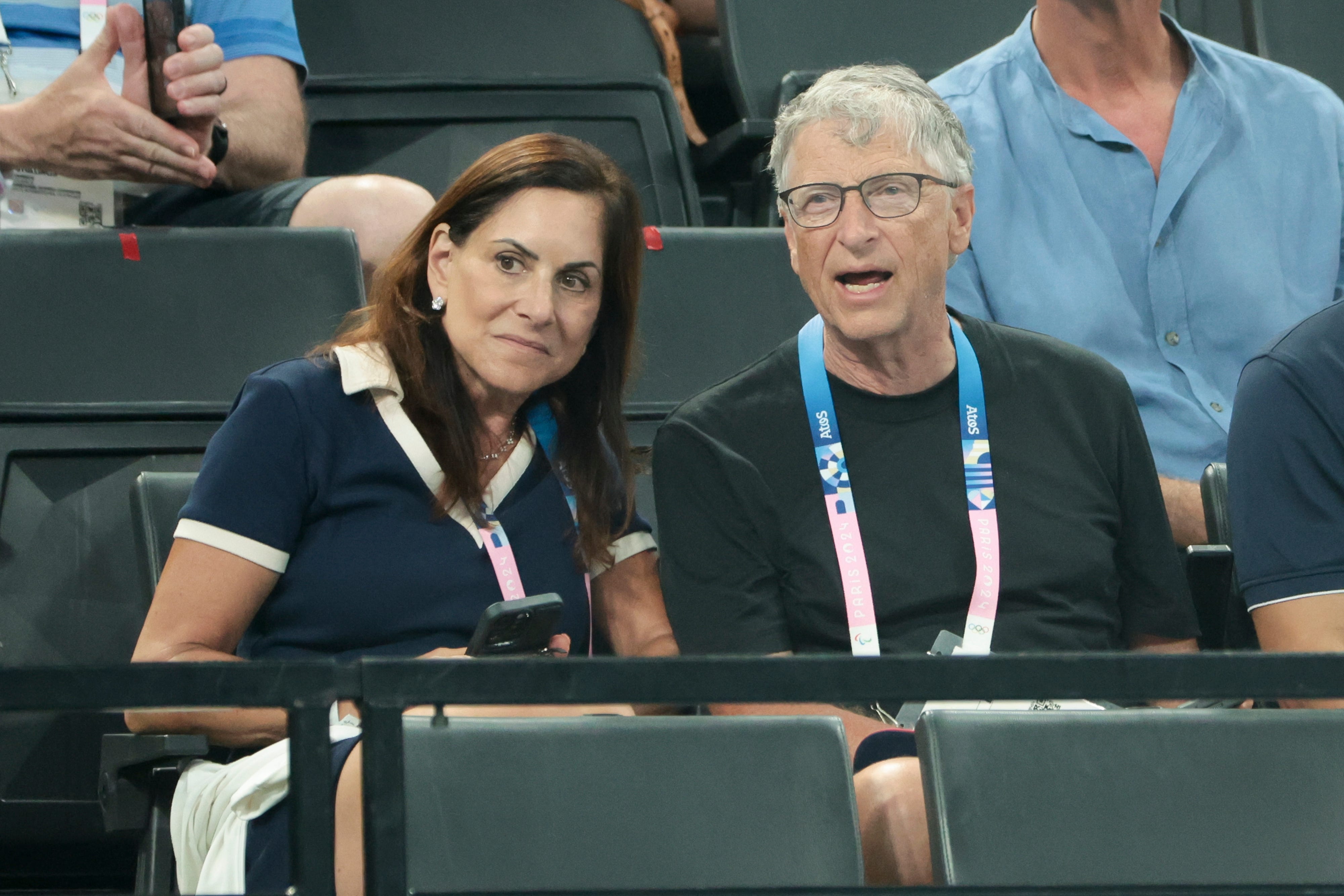 Bill Gates and Paula Hurd at the Paris Olympics.