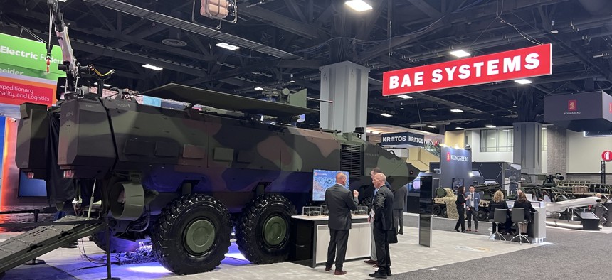 An Amphibious Combat Vehicle on display at Modern Day Marine 2025.