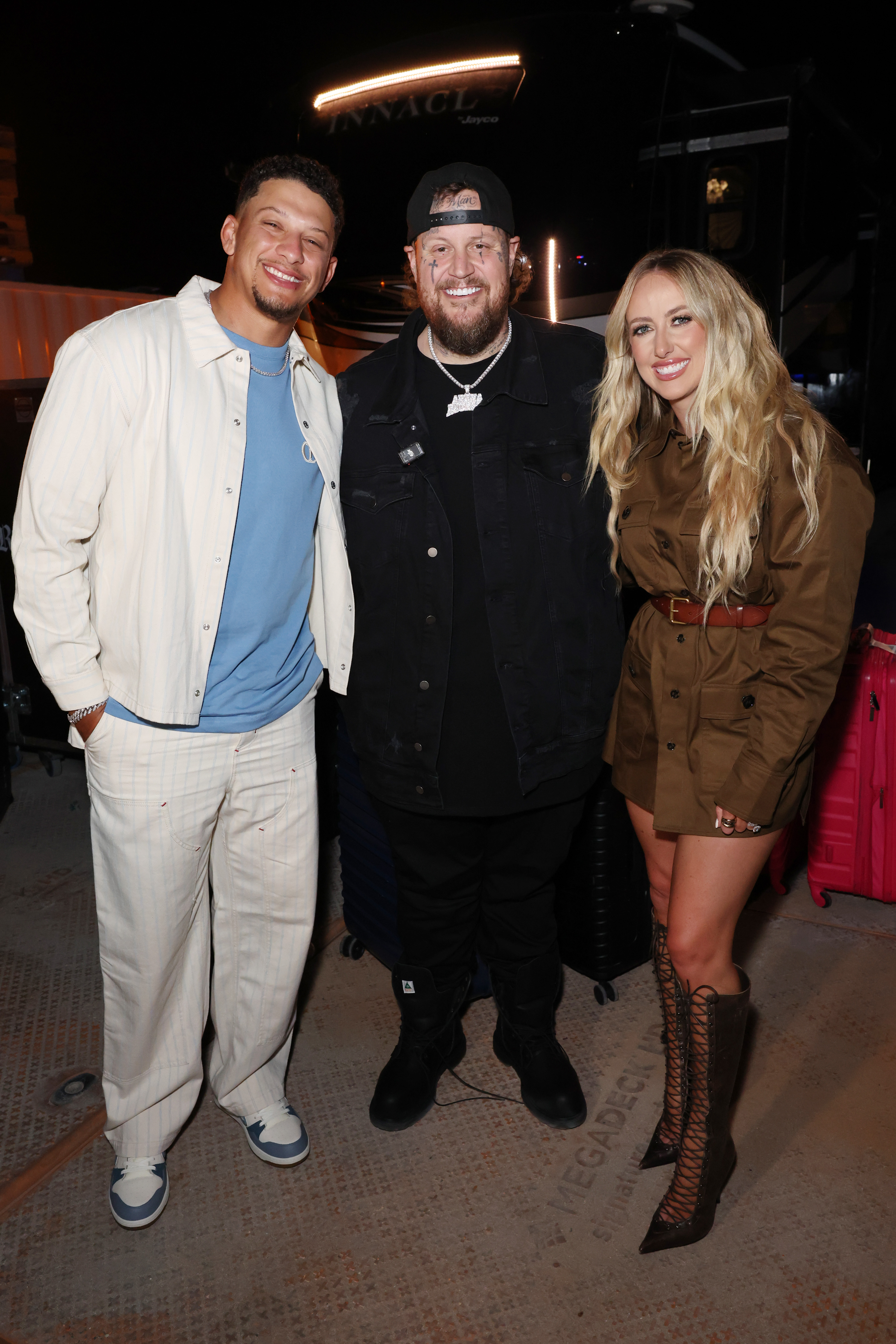 Patrick Mahomes and Brittany Mahomes at Carbone Beach with Jelly Roll.