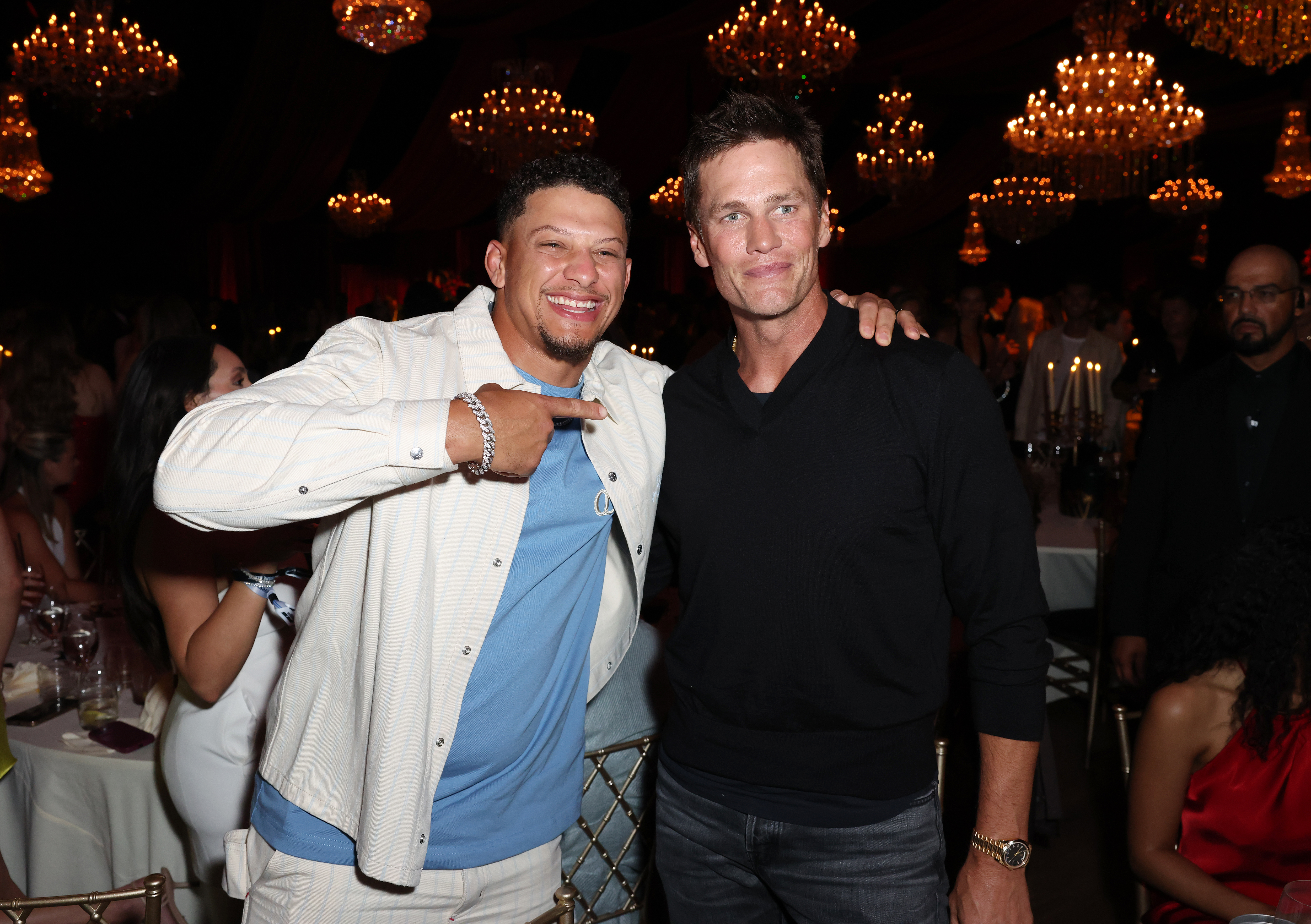 Patrick Mahomes and Tom Brady at Carbone Beach.