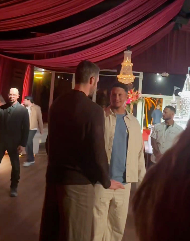 Patrick Mahomes and Kevin Love at Carbone Beach.