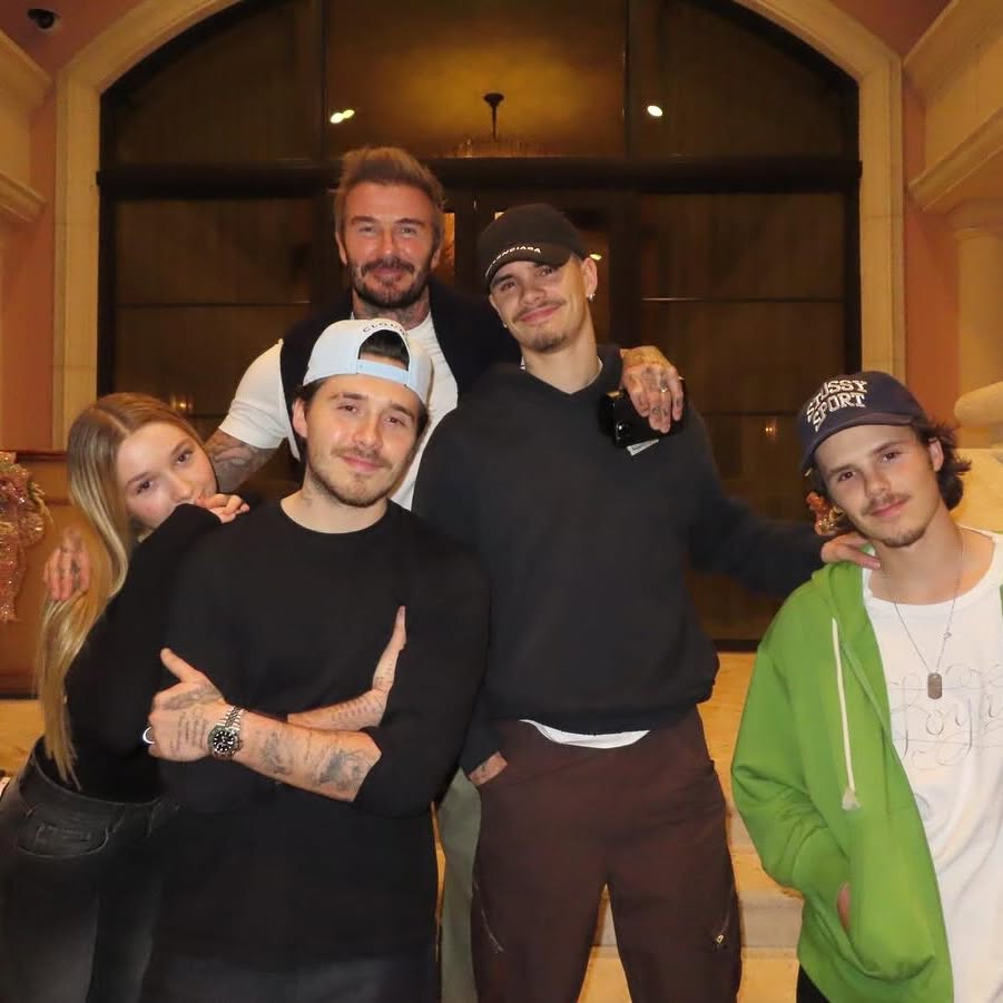David Beckham, Brooklyn, Romeo, Cruz, and Harper Beckham. 