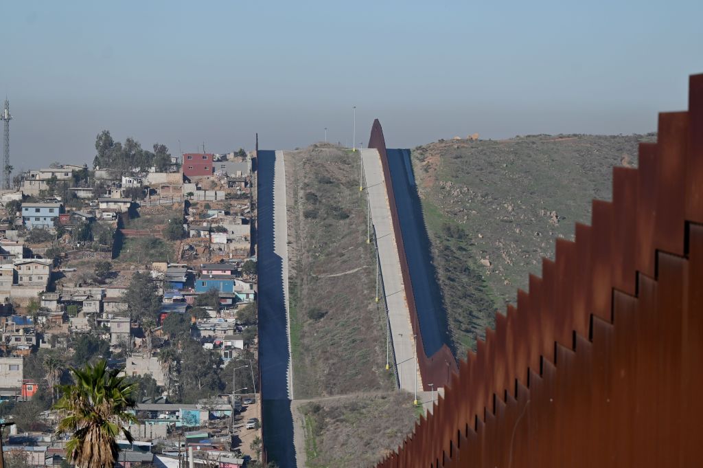 The US-Mexico border fence is in eastern Tijuana, Baja California, Mexico, on February 26, 2025.