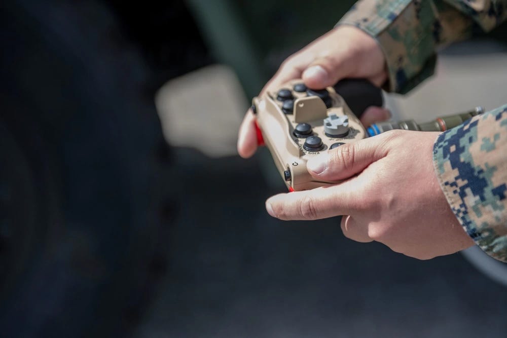 A close-up of the remote used to operate the NMESIS.