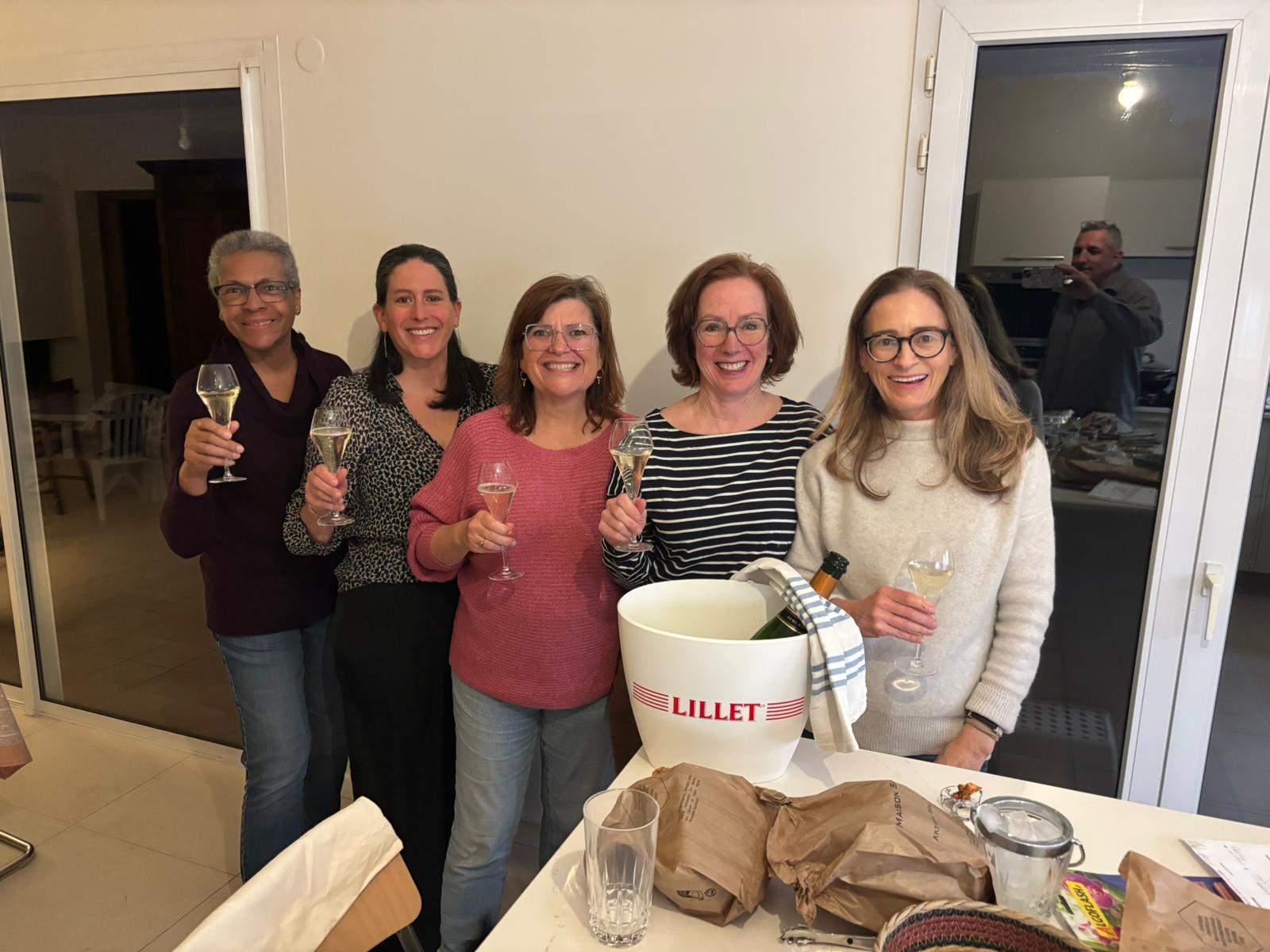 Celestine Cooley and her friends in Bordeaux