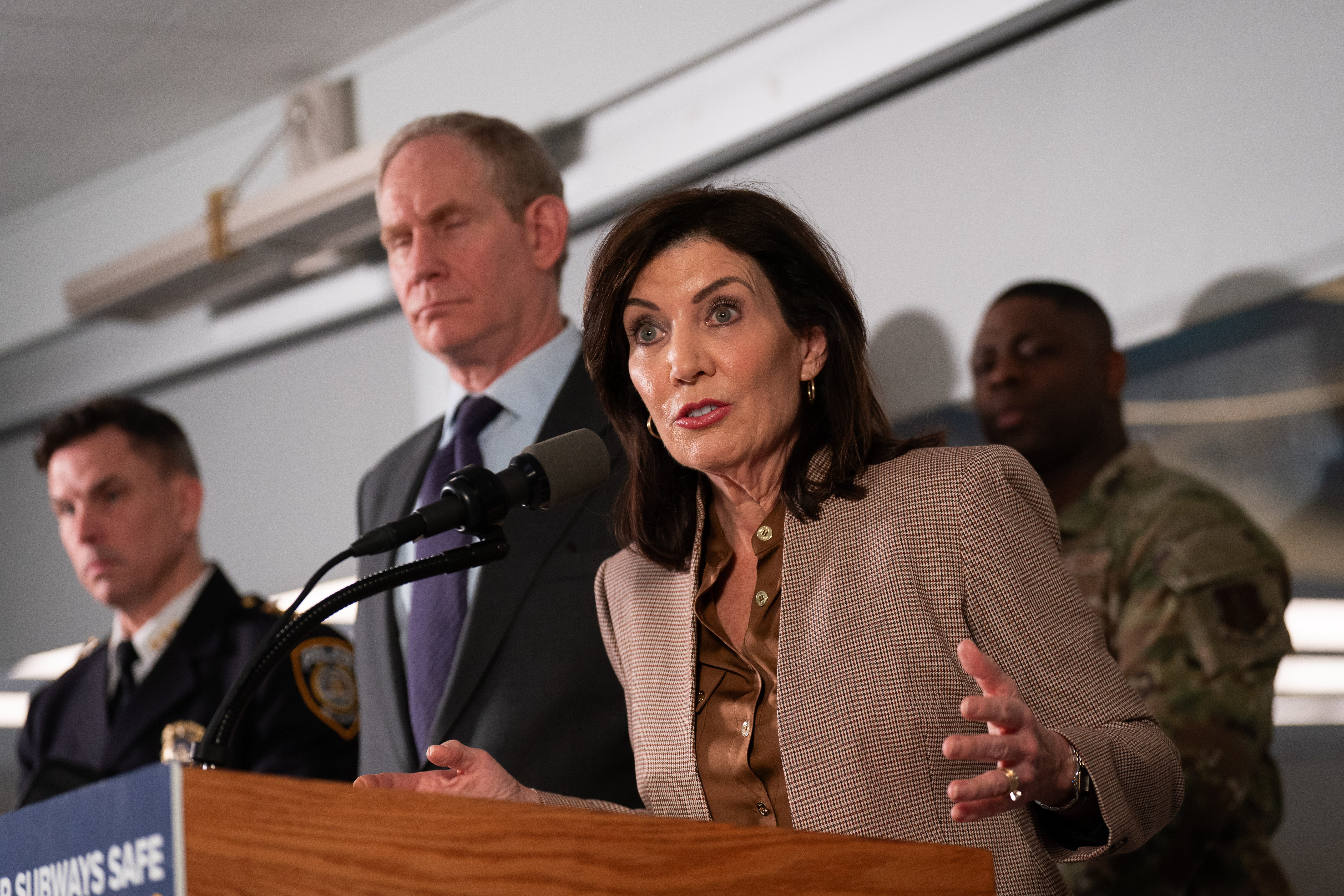 Kathy Hochul at a press conference