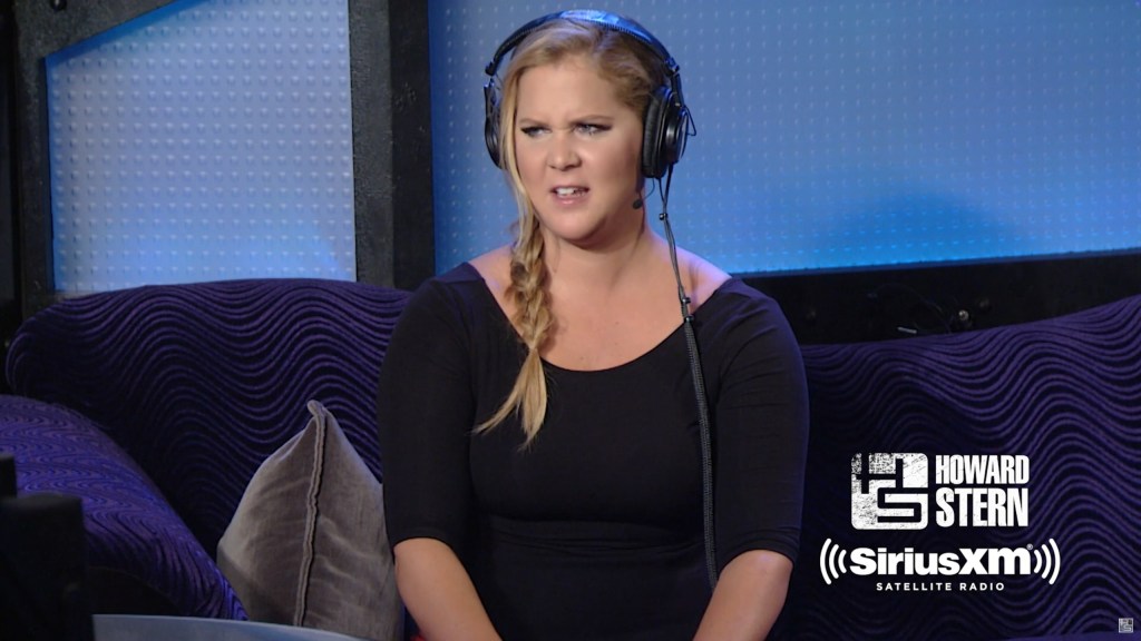 Amy Schumer making a face on Howard Stern. 