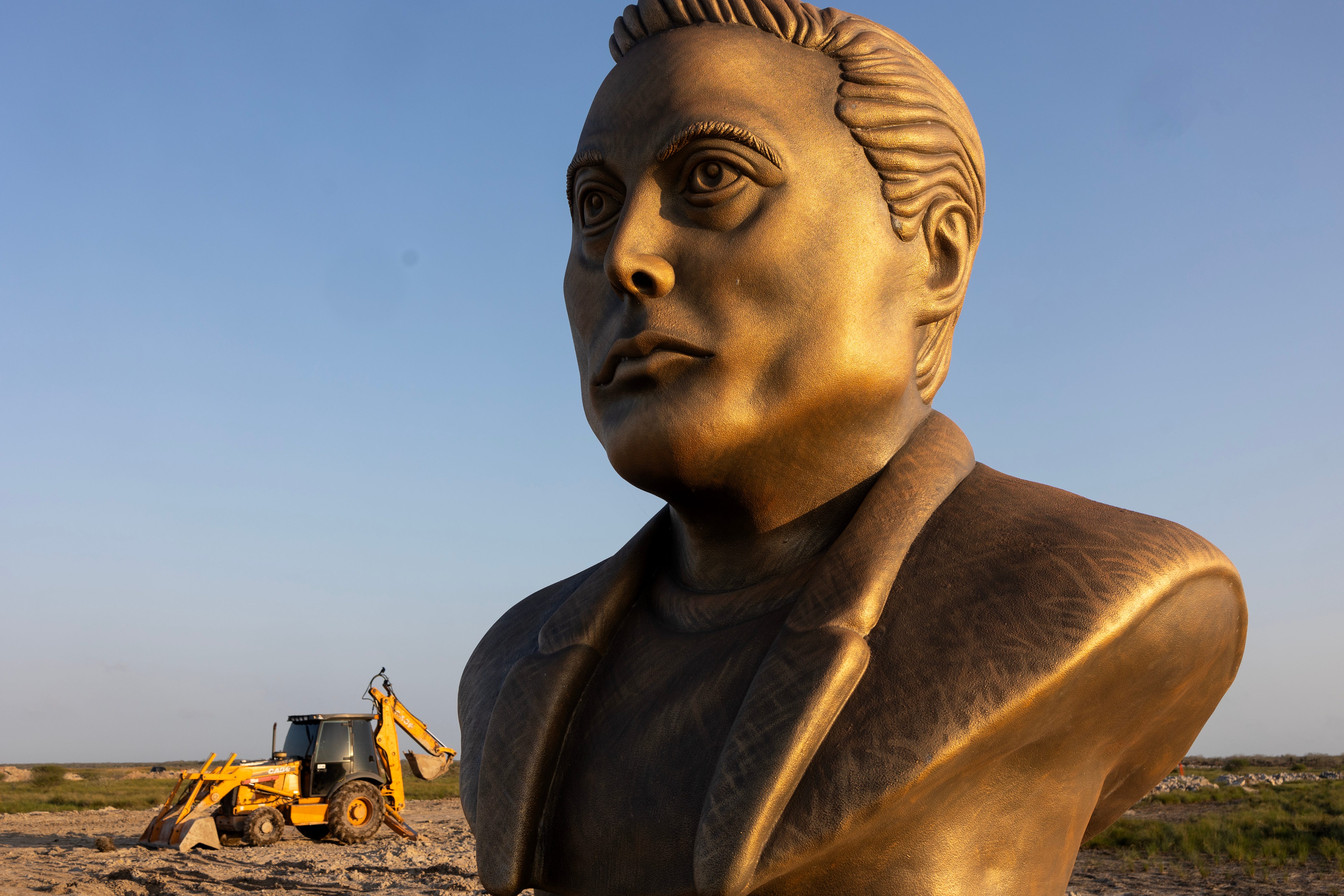 Elon Musk Brownsville statue SpaceX