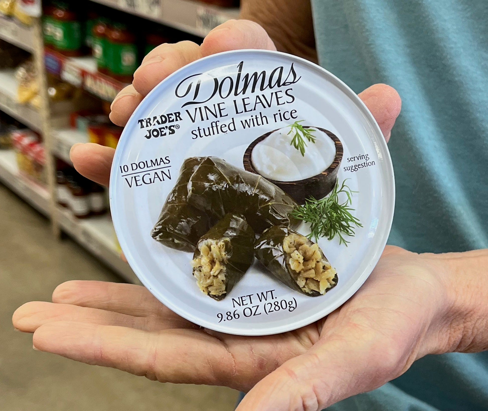 Trader Joe's Dolmas with vine leaves