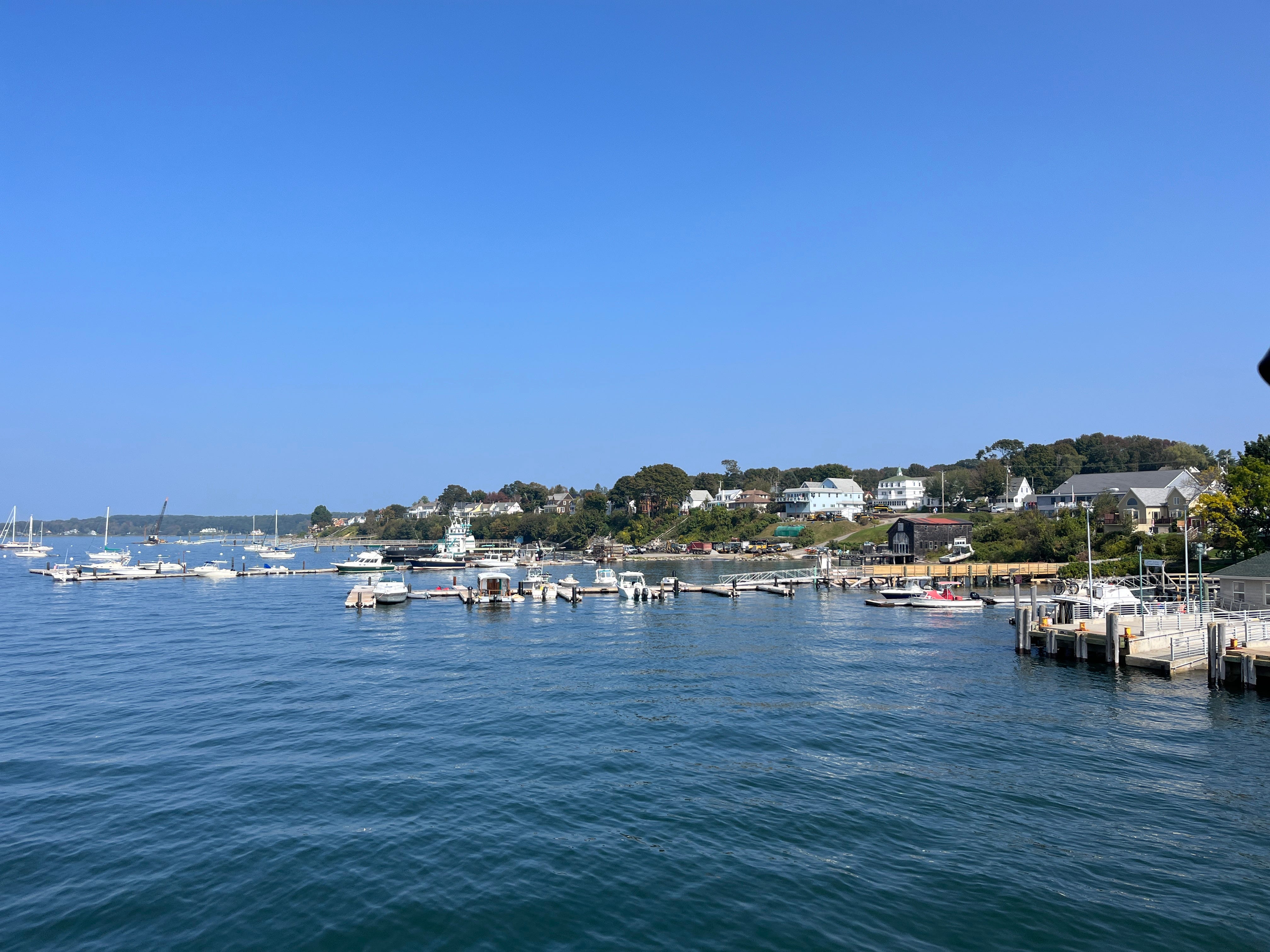 view form a ferry off the coast of portland maine
