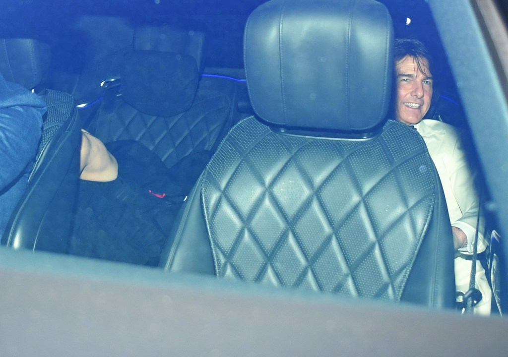 Tom Cruise and Ana De Armas seen trying their best to hide as they are seen arriving and leaving David Beckham 50th Birthday Party.