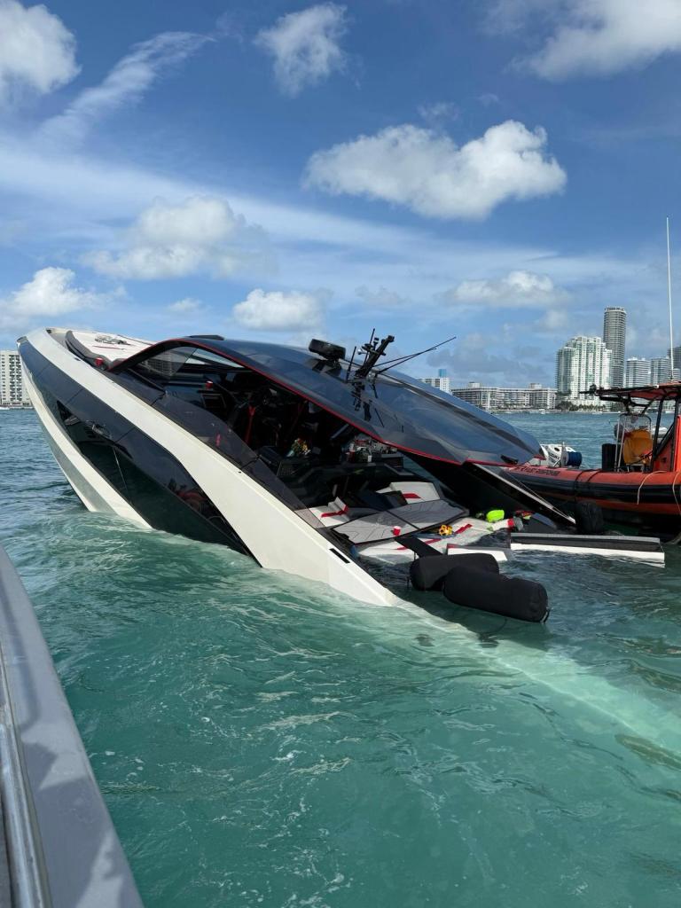 Luxury boat towed away