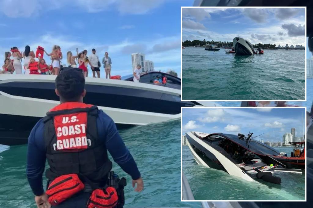 $4M Lamborghini luxury yacht ‘flipped over’ off Miami Beach, 32 stranded passengers rescued