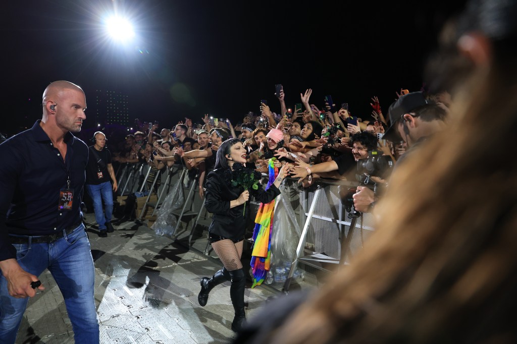 Lady Gaga performs at Copacabana Beach on May 3, 2025 in Rio de Janeiro, Brazil. 
